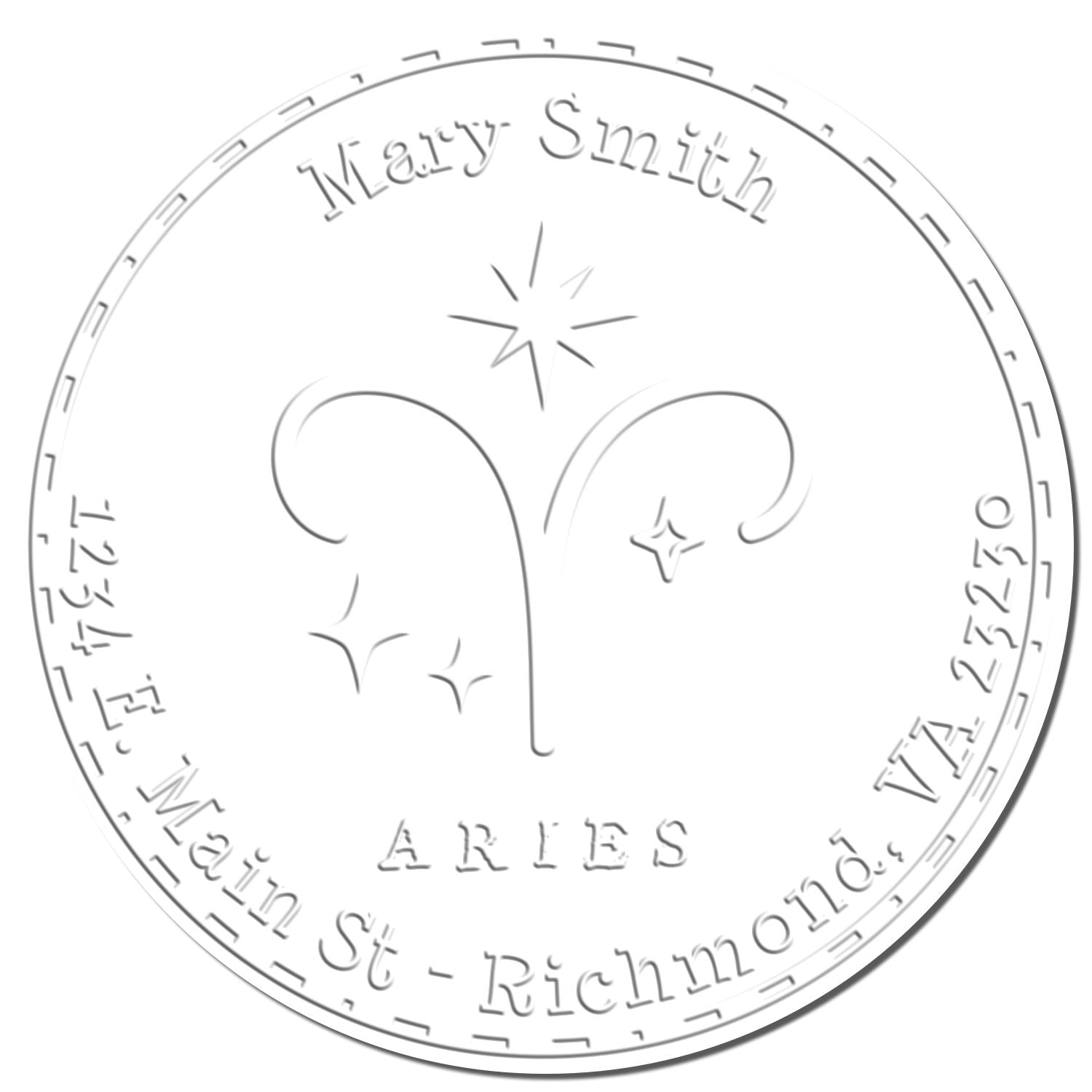 Desk Symbolic Aries Customized Mailing Embossing Stamp - Engineer Seal Stamps