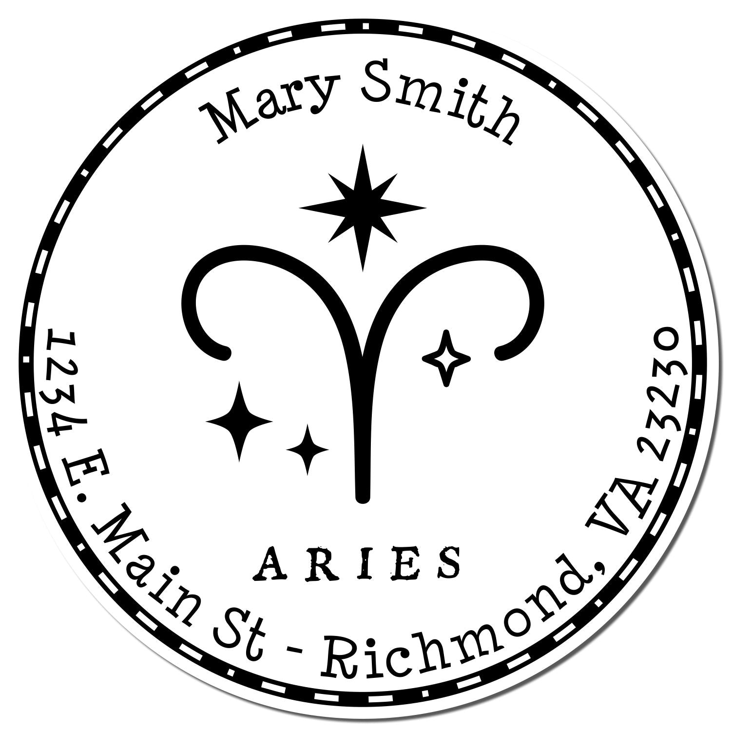 PSI Pre-Inked Symbolic Aries Customized Envelope Stamper - Engineer Seal Stamps