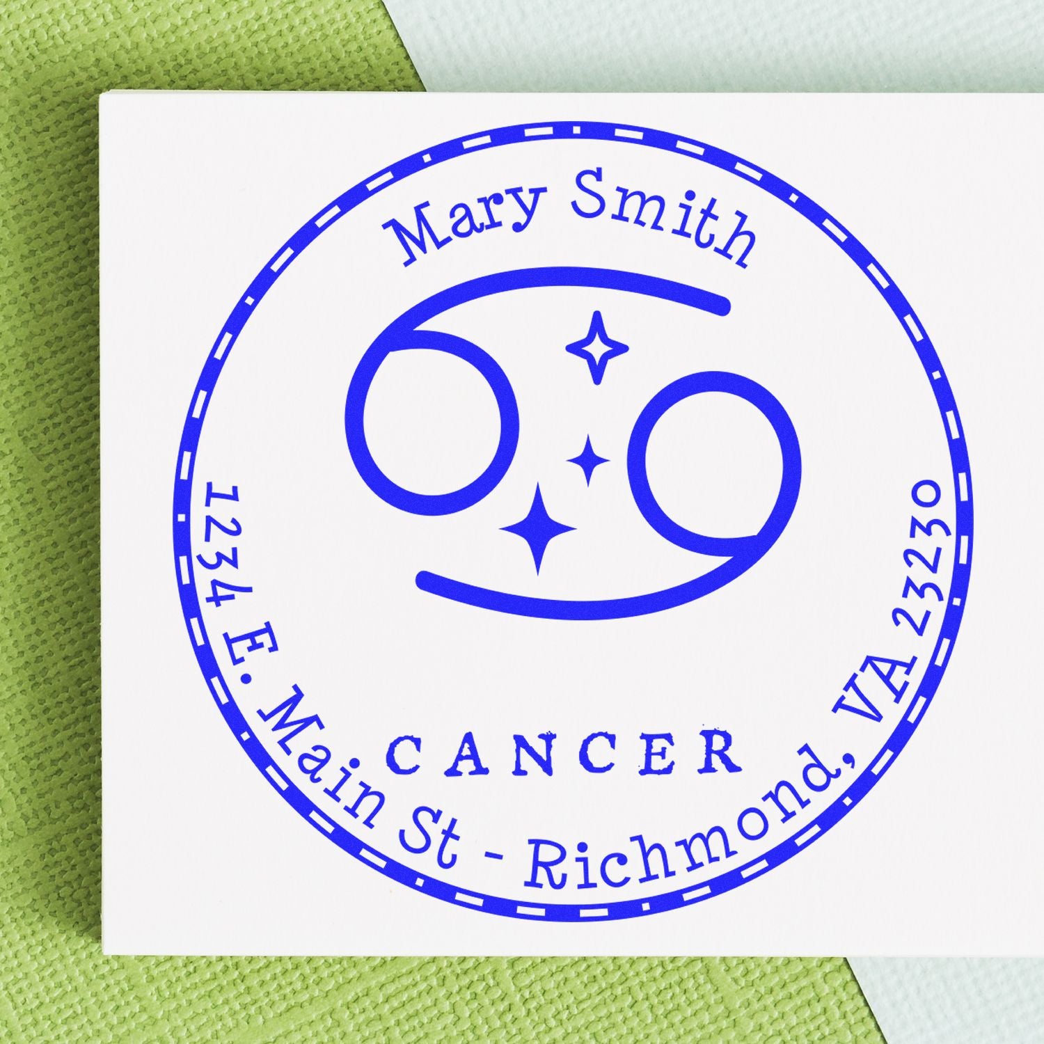 PSI Pre-Inked Symbolic Cancer Customized Name And Address Stamp - Engineer Seal Stamps