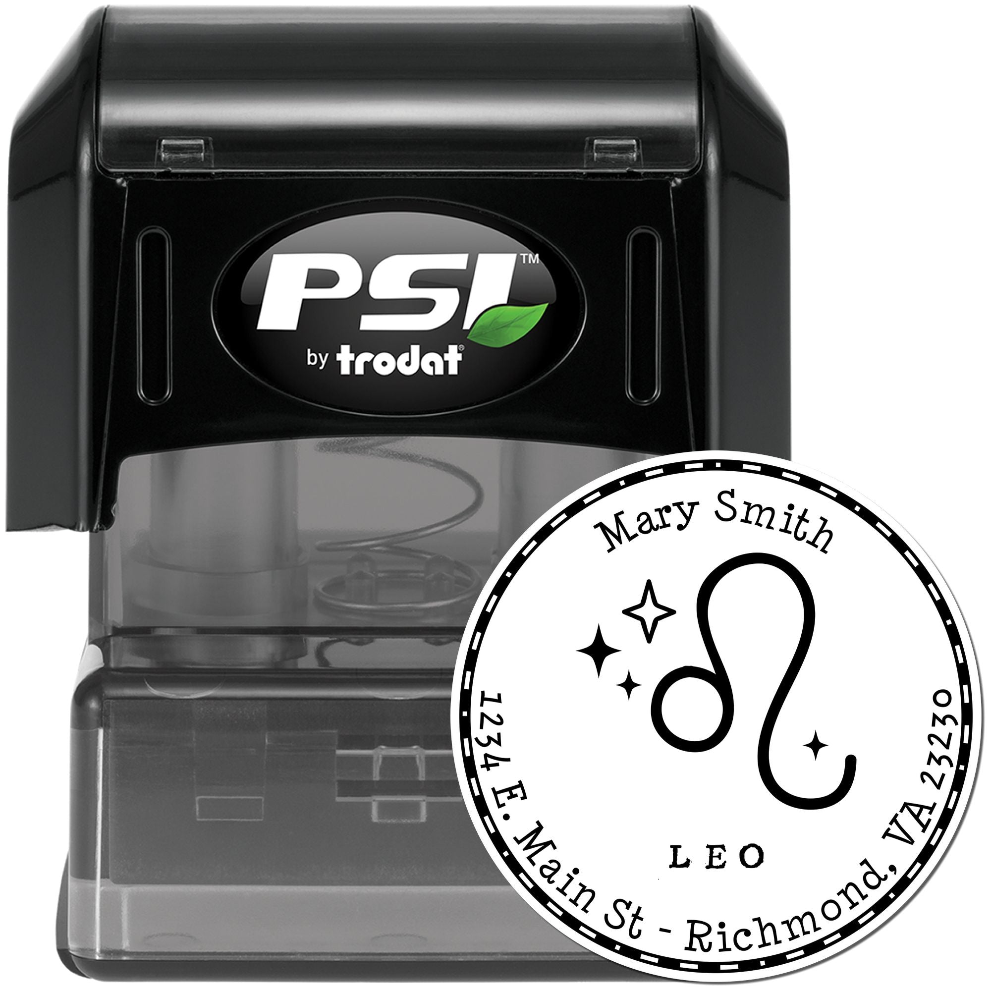 PSI Pre-Inked Symbolic Leo Customized Return Address Stamper - Engineer Seal Stamps