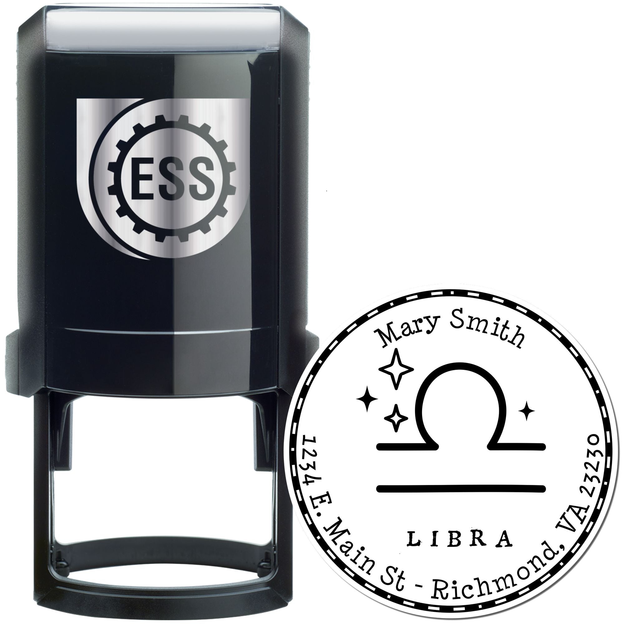 Self-Inking Symbolic Libra Personalized Mail Stamper - Engineer Seal Stamps