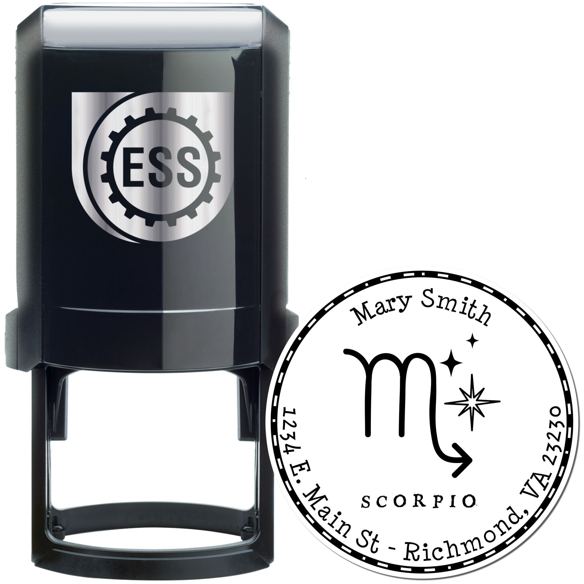 Self-Inking Symbolic Scorpio Personalized Address Stamp - Engineer Seal Stamps