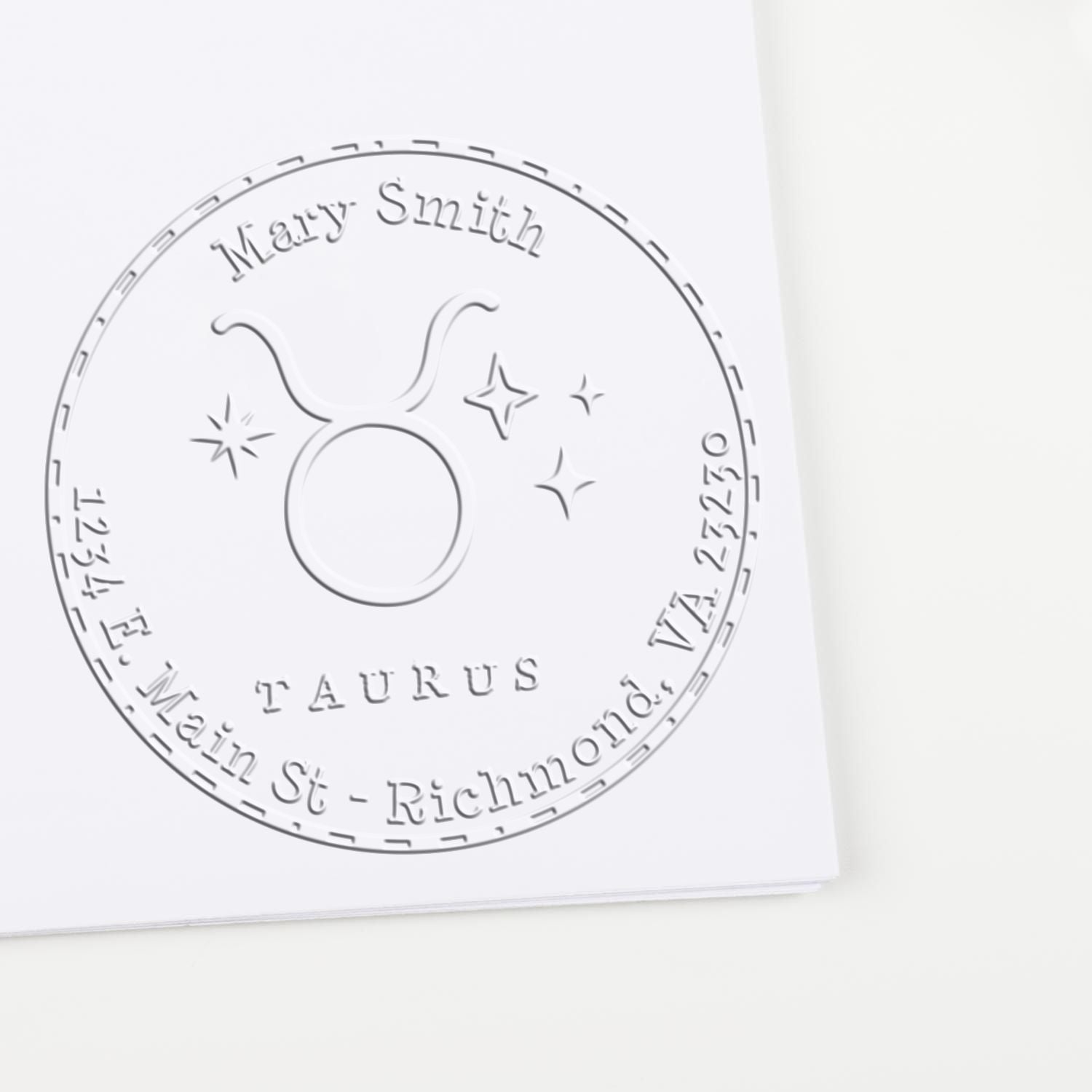 Desk Symbolic Taurus Customized Home Embossed Stamp - Engineer Seal Stamps