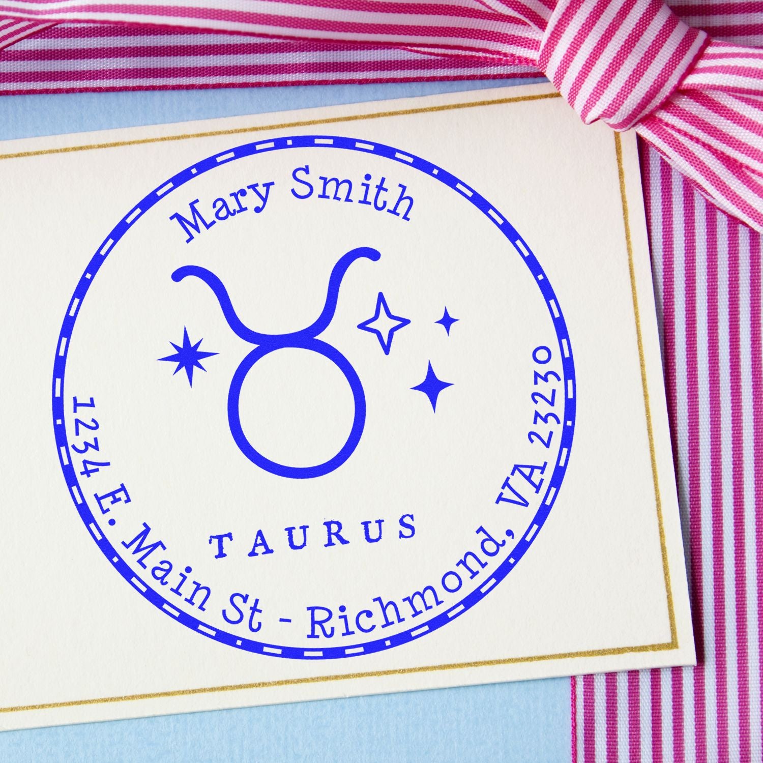 PSI Pre-Inked Symbolic Taurus Custom Mail Stamp - Engineer Seal Stamps