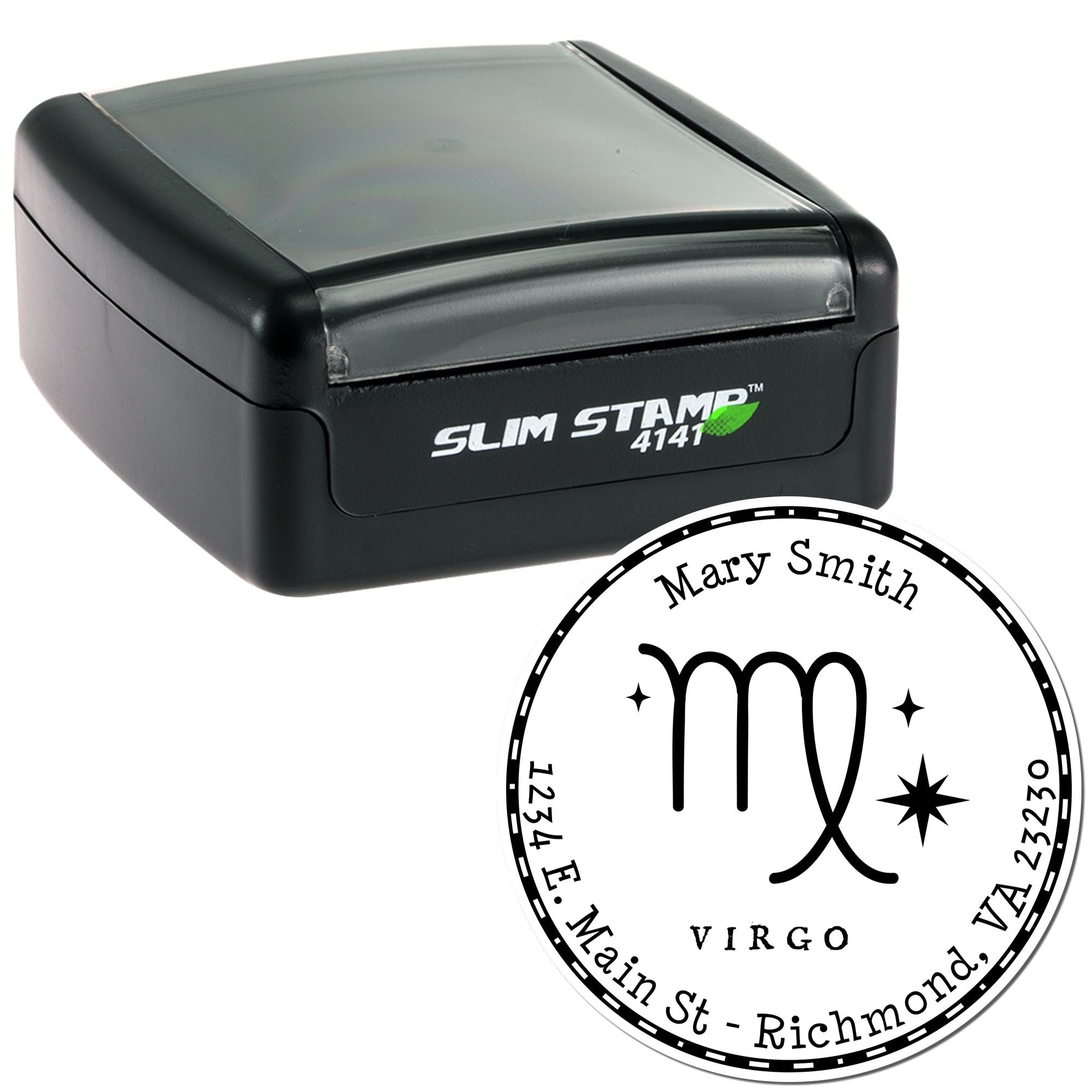Portable Pre-Inked Symbolic Virgo Custom Made Home Address Stamp - Engineer Seal Stamps