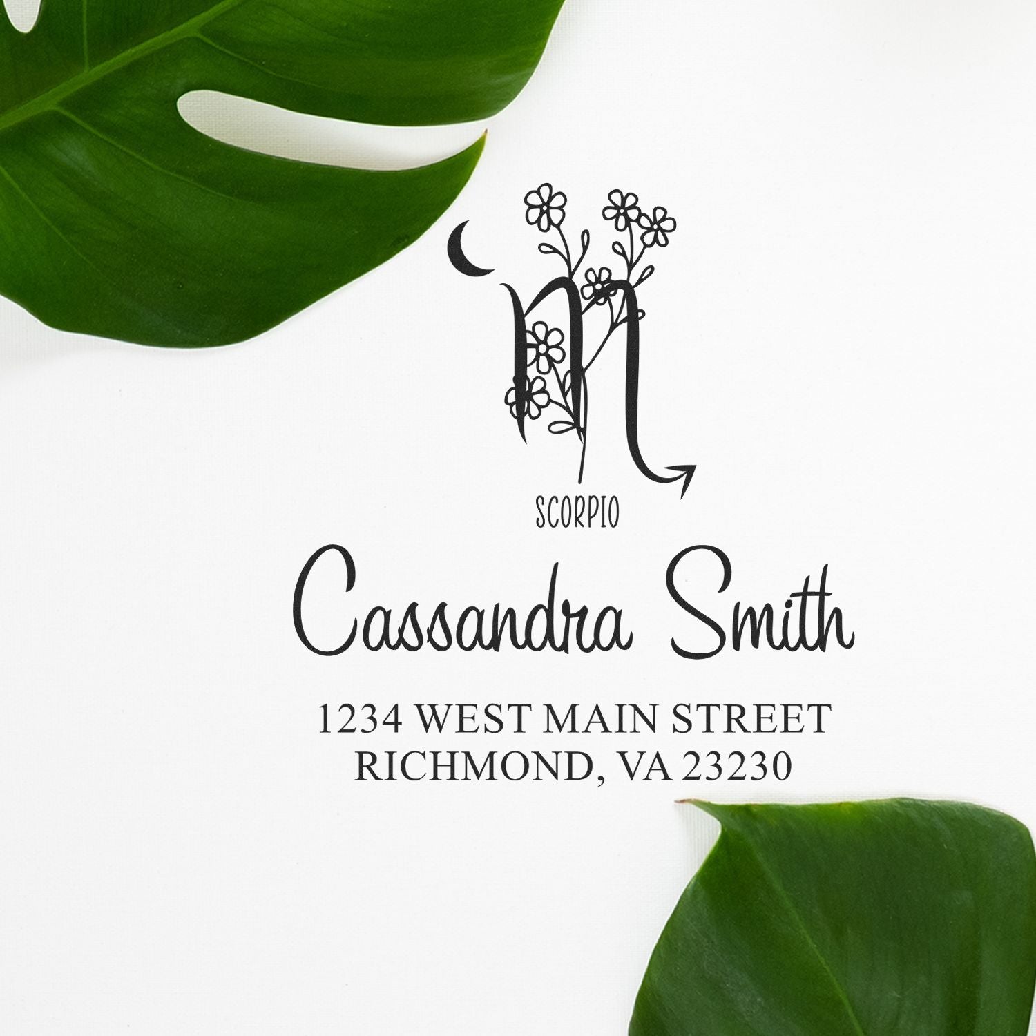 Celesital Insightful Scorpio Custom Name And Address Stamper - Engineer Seal Stamps