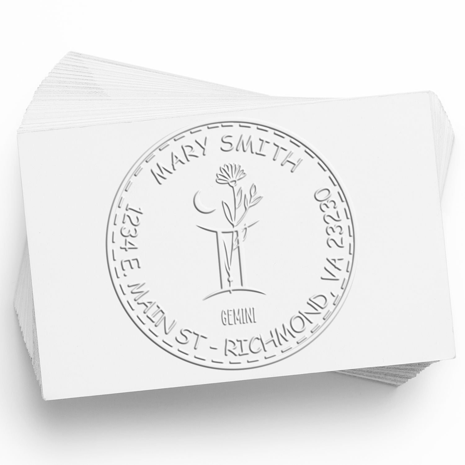 Hybrid Flowering Gemini Personalized Home Address Seal Press - Engineer Seal Stamps