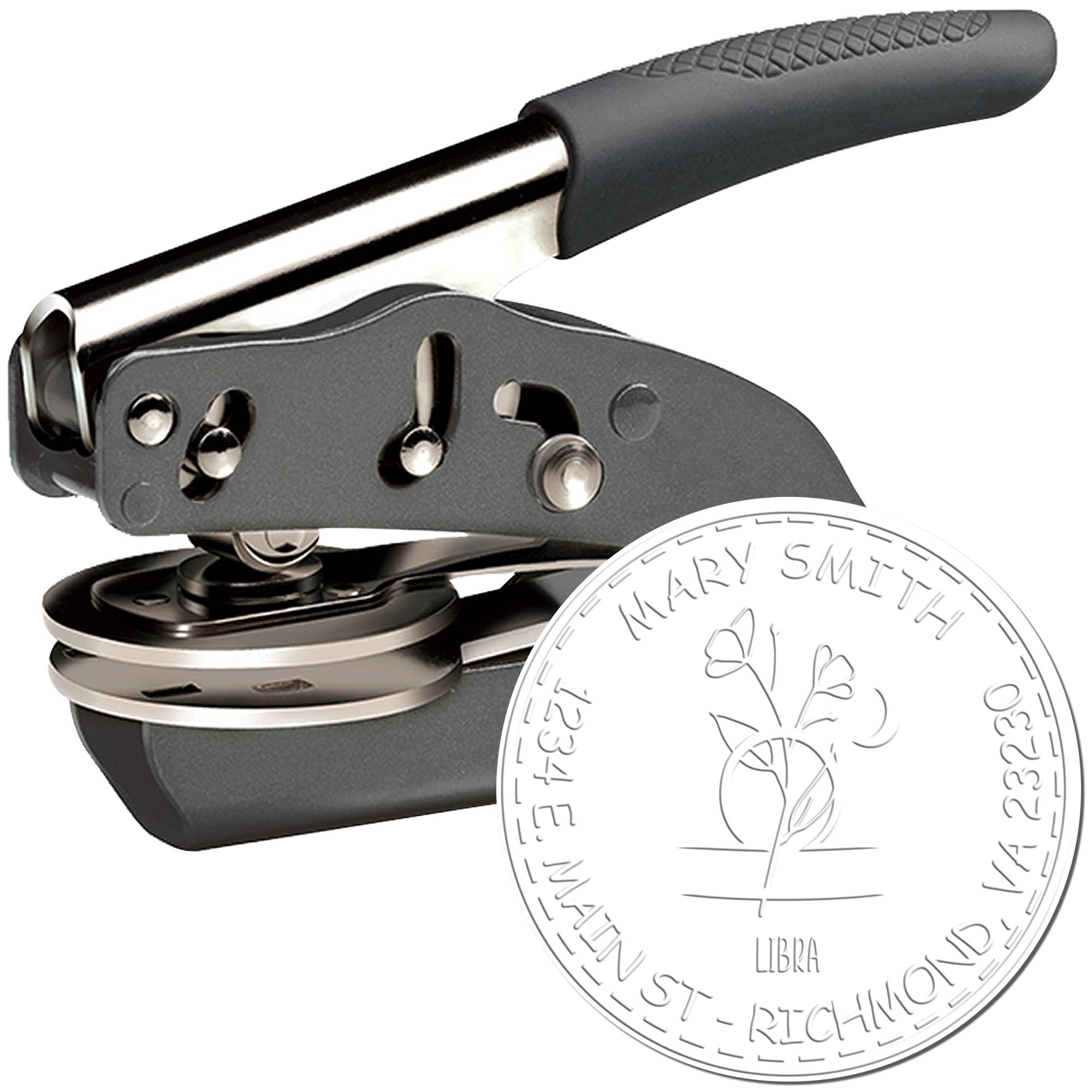 Soft Flowering Libra Personalized Home Embossed Stamp