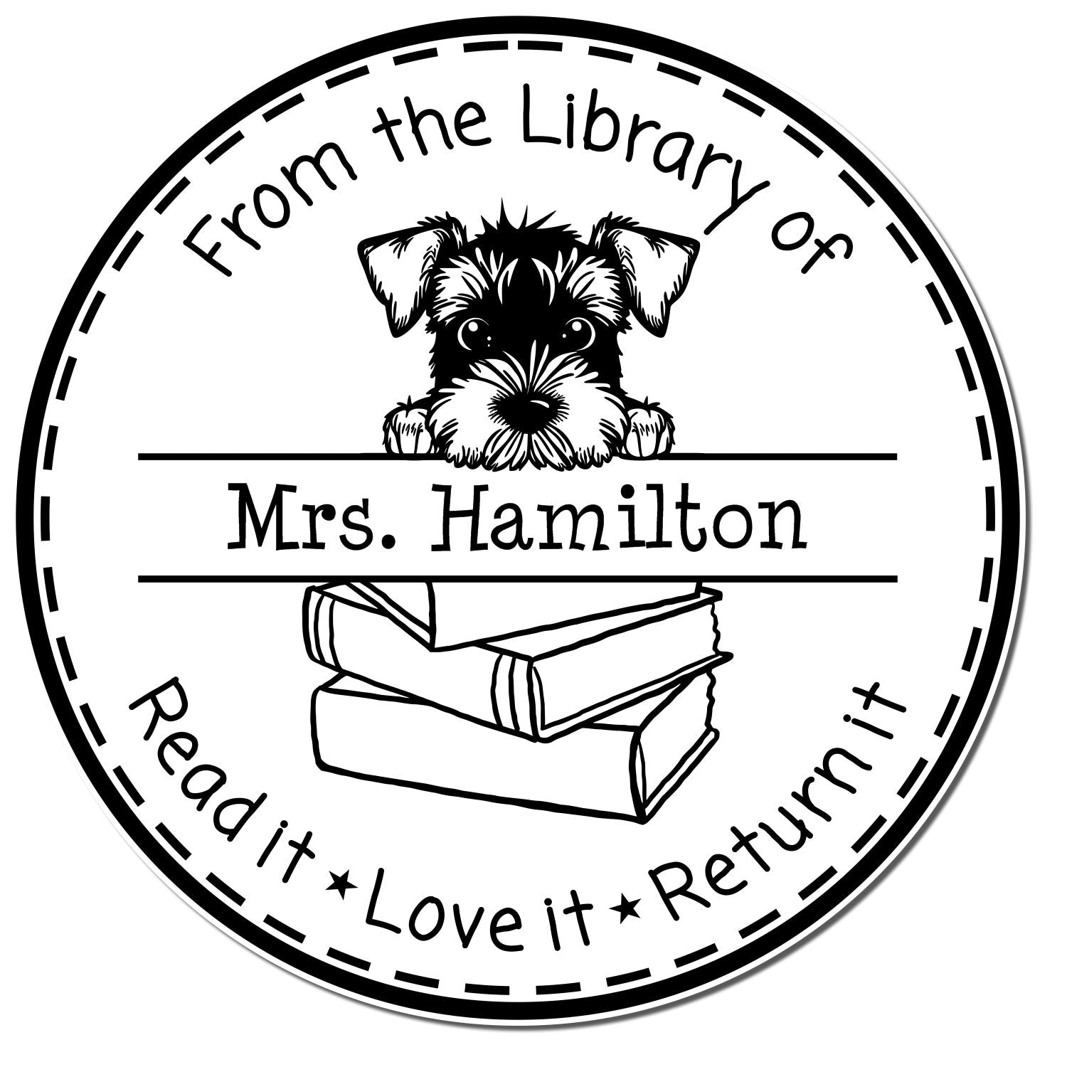 Airedale Terrier Customizable Read It Love It Return It For Kids Stamper - Engineer Seal Stamps