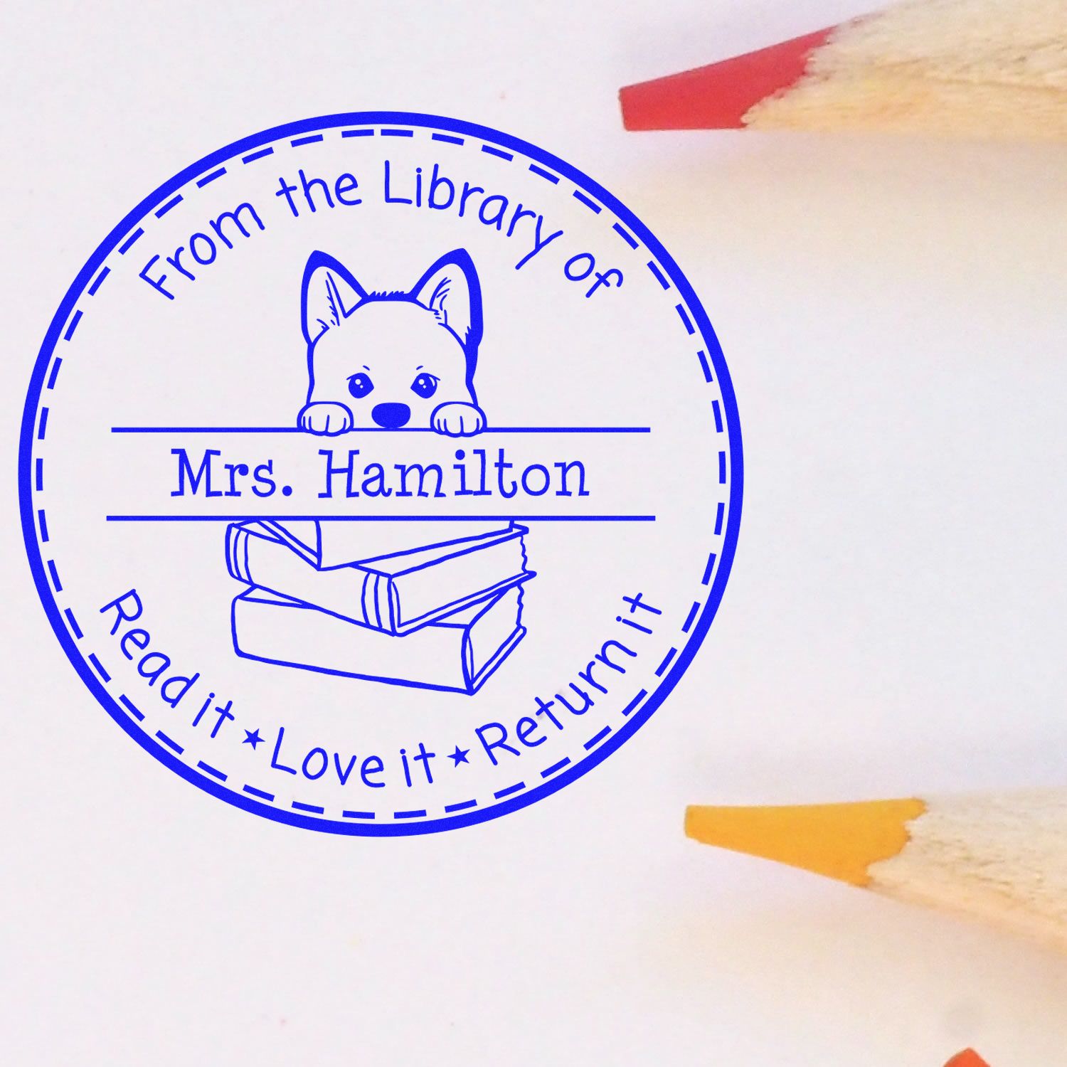 Akita Custom Read It Love It Return It For Kids Stamp - Engineer Seal Stamps