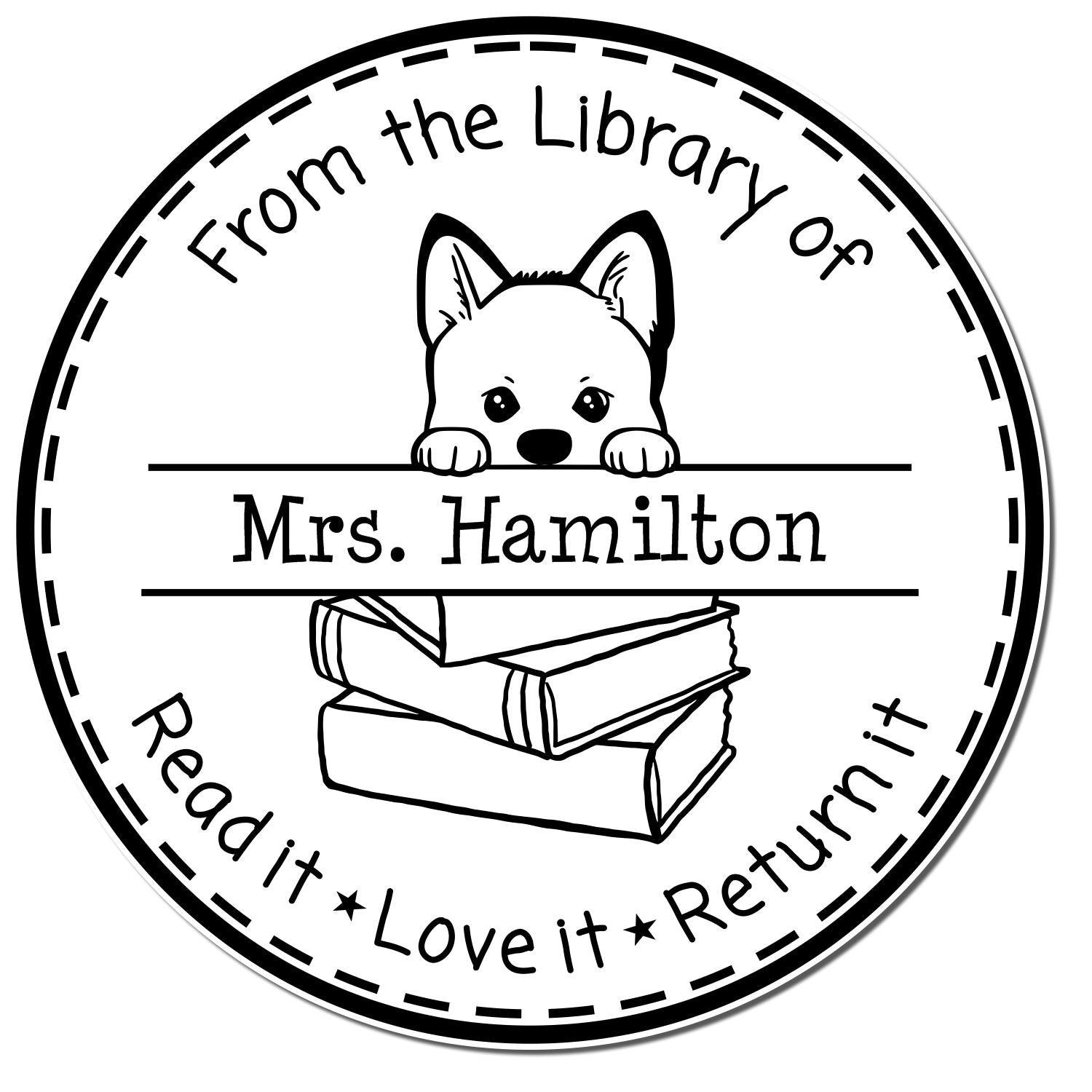 Adorable Akita Customized Read It Love It Return It For Kids Stamp - Engineer Seal Stamps