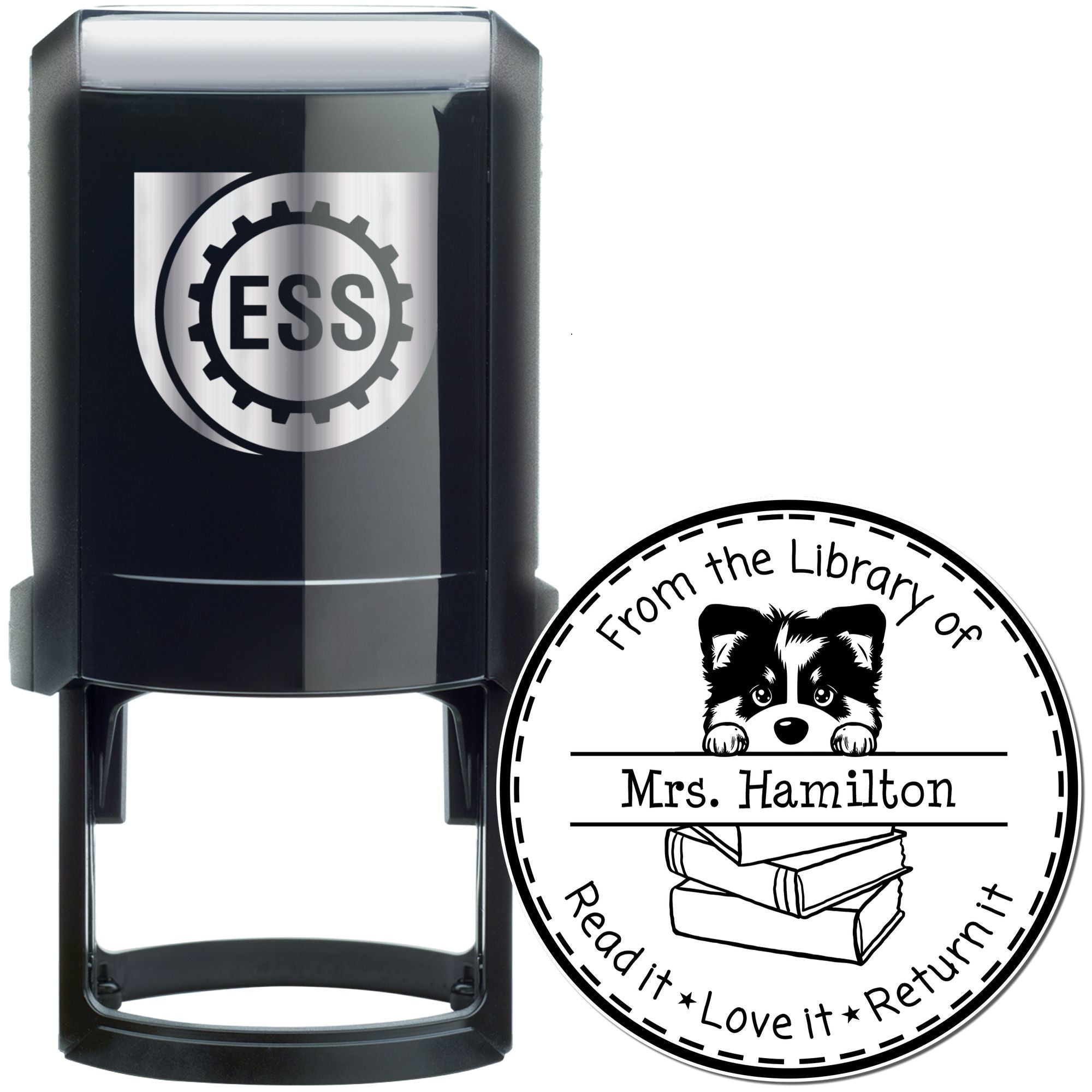 Alaskan Malamute Customizable Read It Love It Return It For Classroom Stamper - Engineer Seal Stamps