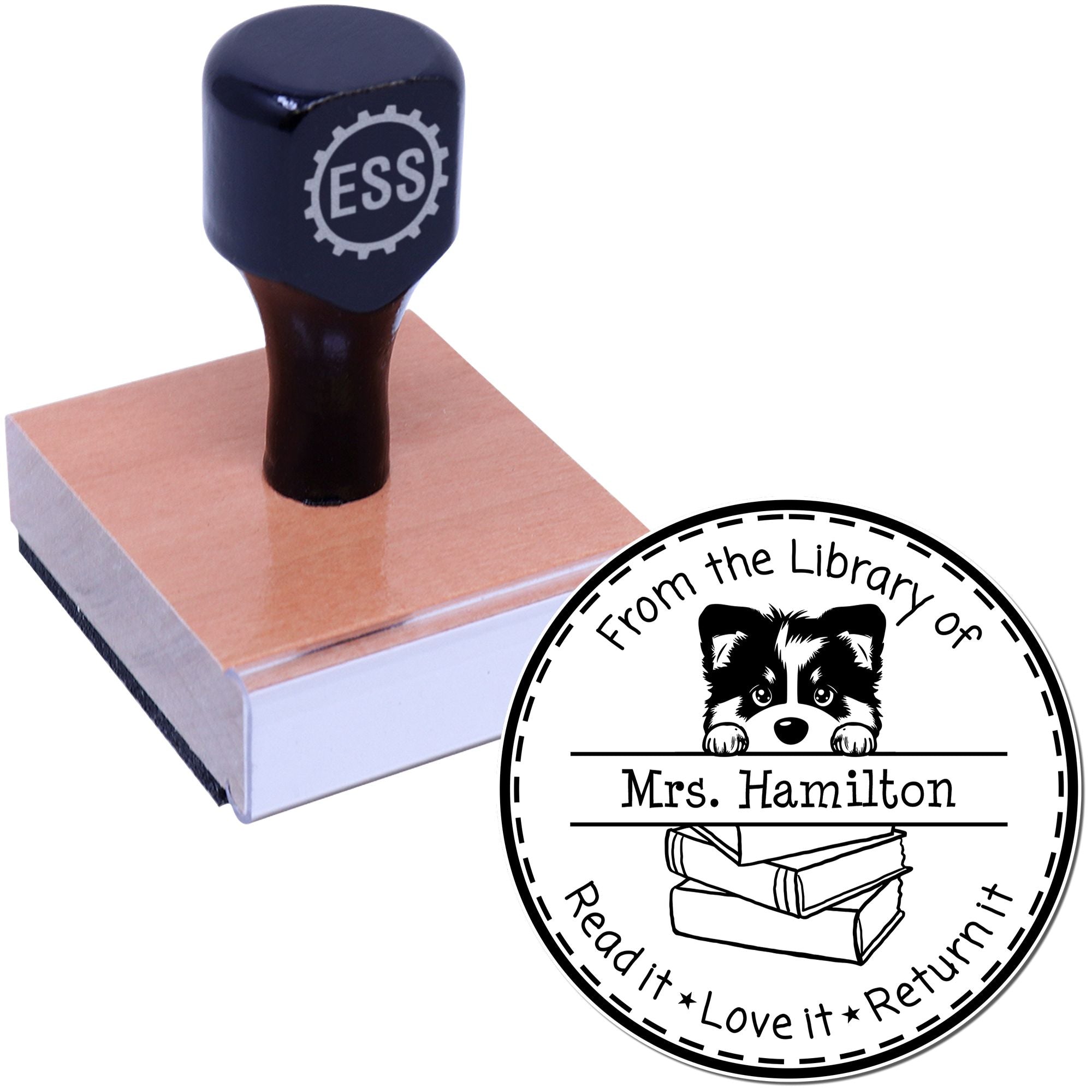 Adorable Alaskan Malamute Customized Read It Love It Return It For Classroom Stamper - Engineer Seal Stamps