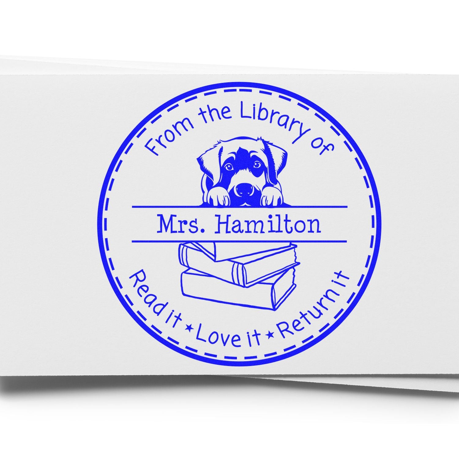 Anatolian Shepherd Customizable Read It Love It Return It For Books Stamper - Engineer Seal Stamps