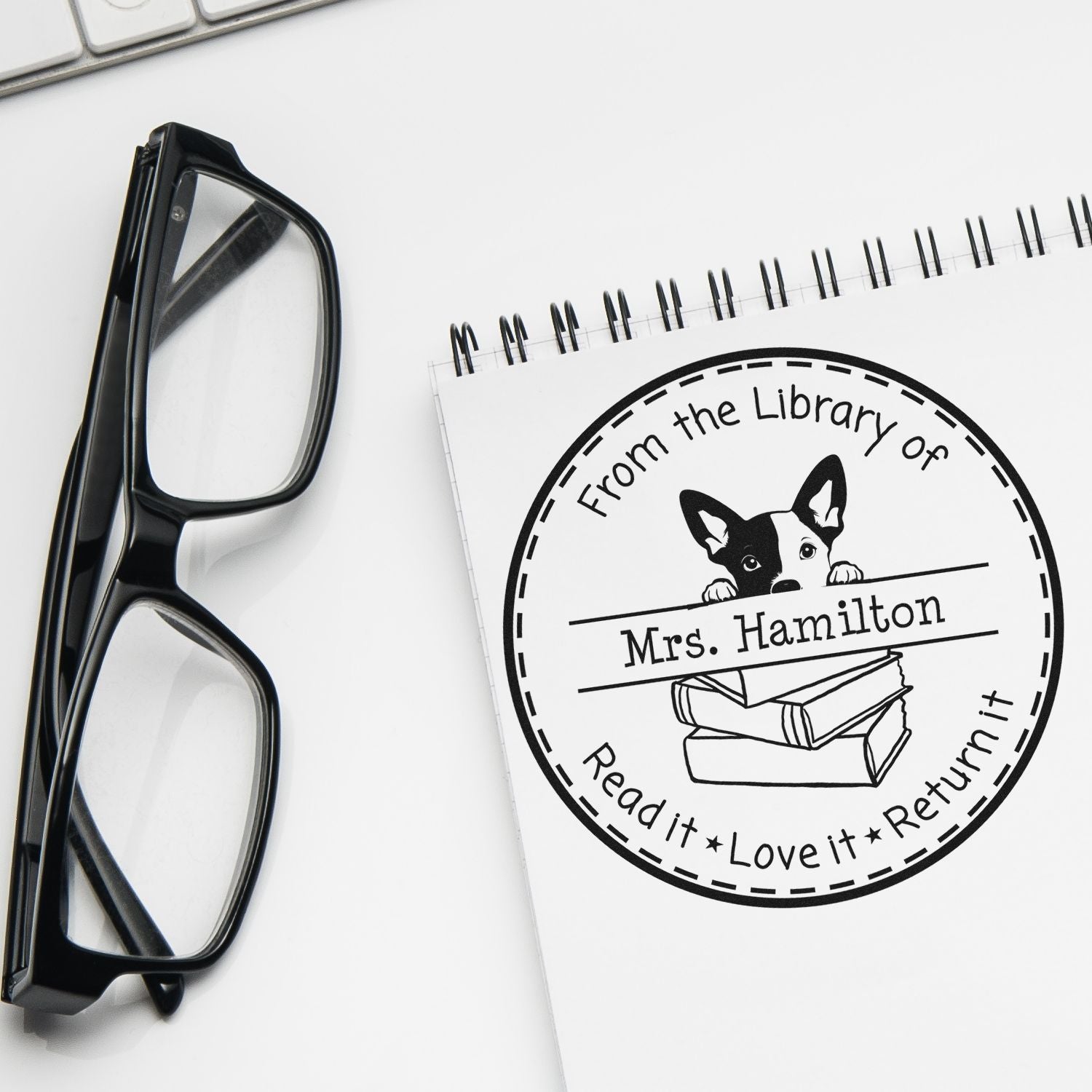 Cute Basenji Puppy Themed Read It Love It Return It For Book Collectors Stamper - Engineer Seal Stamps