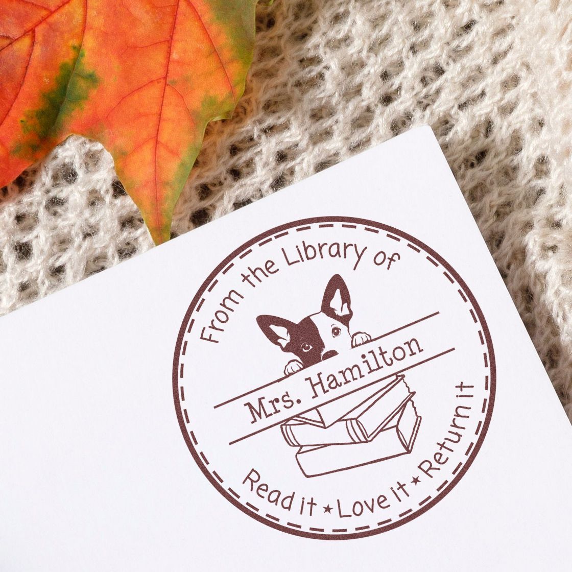 Cute Basenji Puppy Themed Read It Love It Return It For Book Collectors Stamper - Engineer Seal Stamps