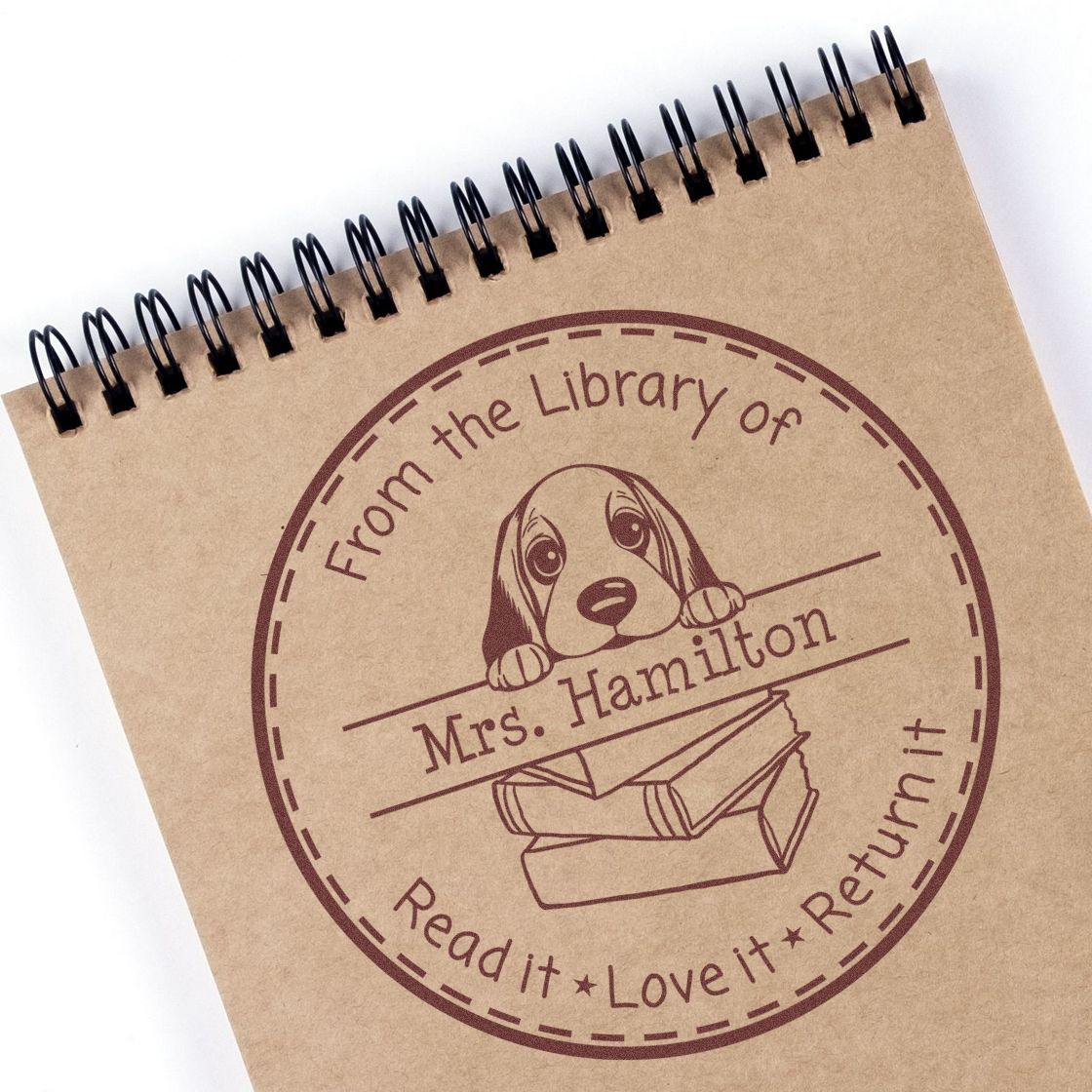 Basset Hound Customizable Read It Love It Return It For Book Sharing Stamp - Engineer Seal Stamps