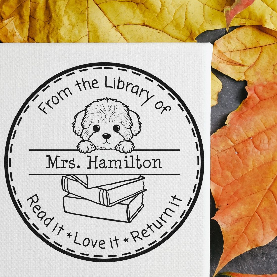 Bichon Frise Customizable Read It Love It Return It For Book Exchange Stamp - Engineer Seal Stamps