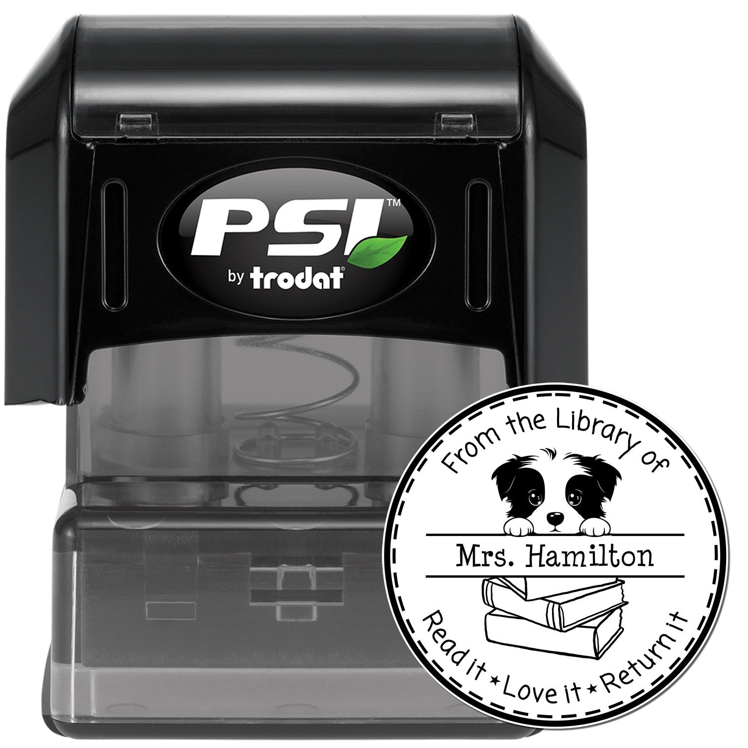 Border Collie Custom Read It Love It Return It For Book Clubs Stamper - Engineer Seal Stamps