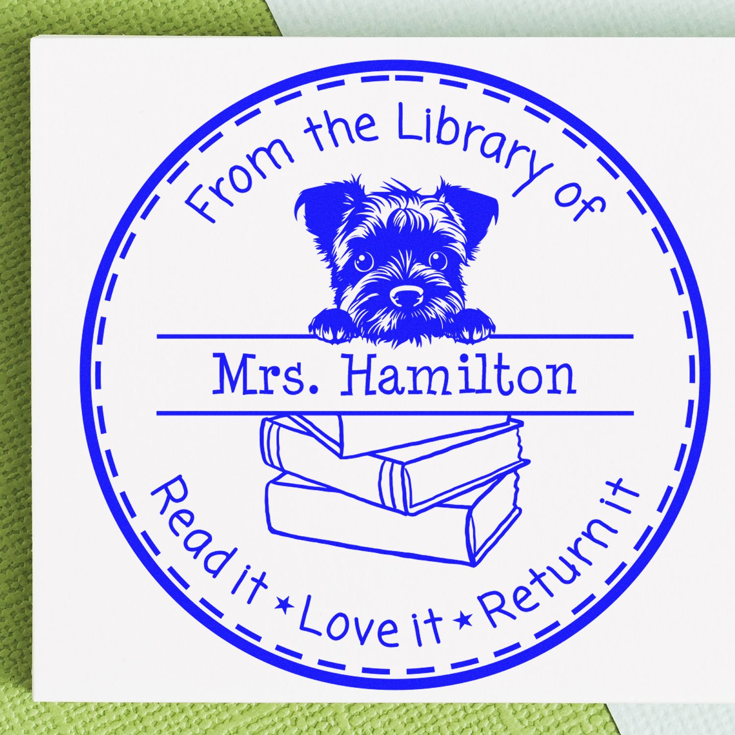 Border Terrier Custom Read It Love It Return It For Book Clubs Stamp - Engineer Seal Stamps