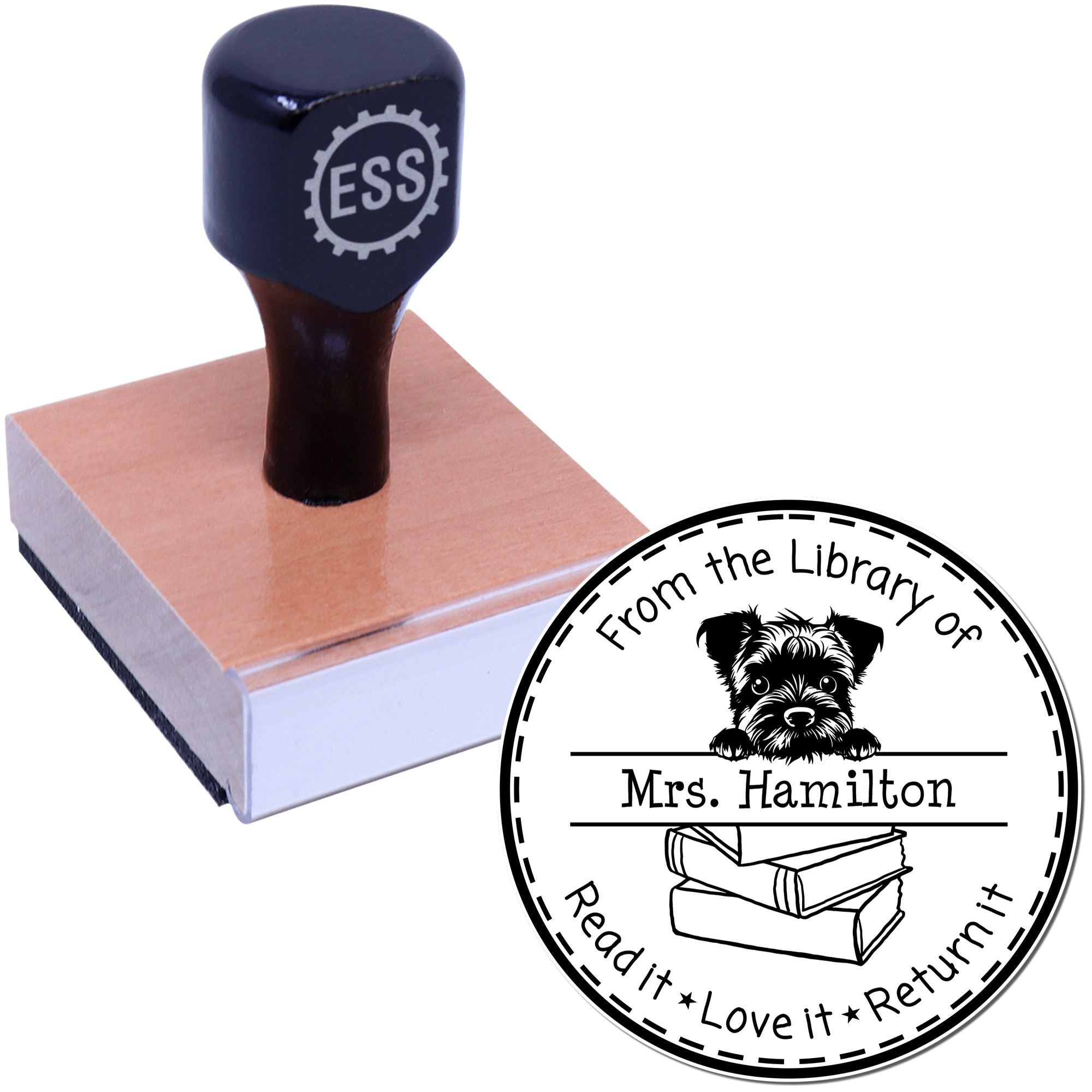 Border Terrier Customized Read It Love It Return It For Book Clubs Stamp