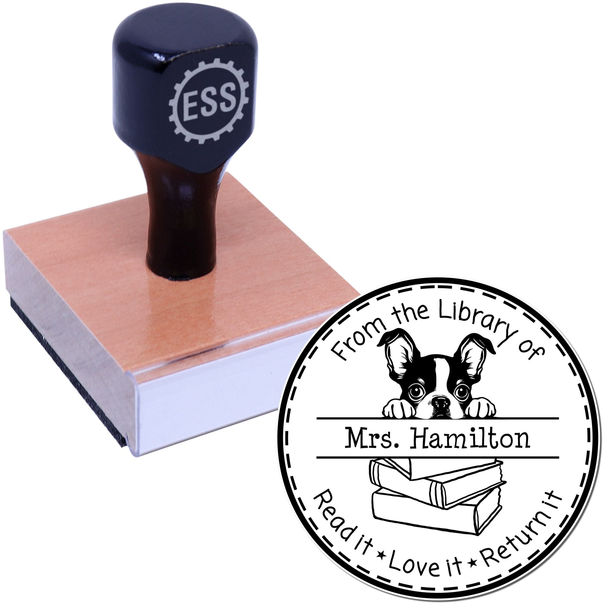 Boston Terrier Customized Read It Love It Return It Customized Stamper