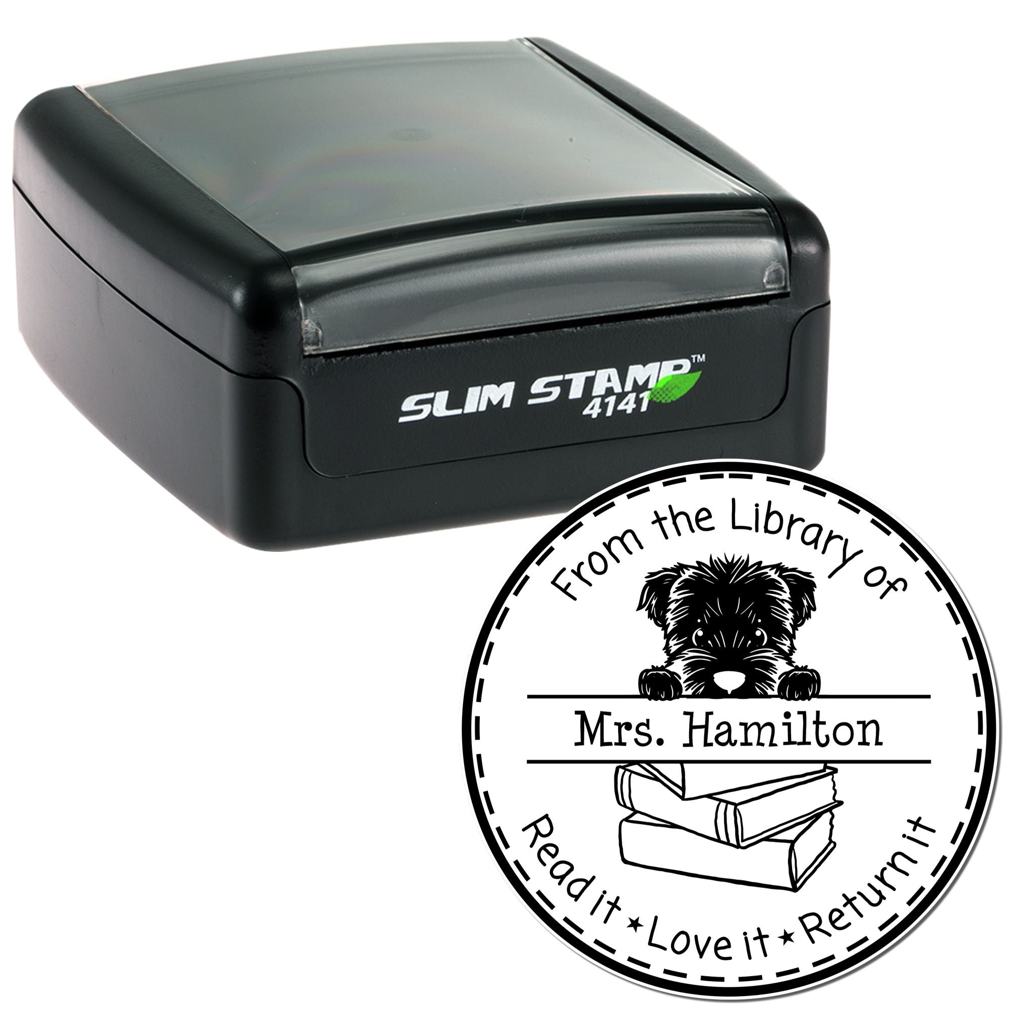 Bouvier Des Flandres Puppy Themed Read It Love It Return It Custom Made Stamp - Engineer Seal Stamps
