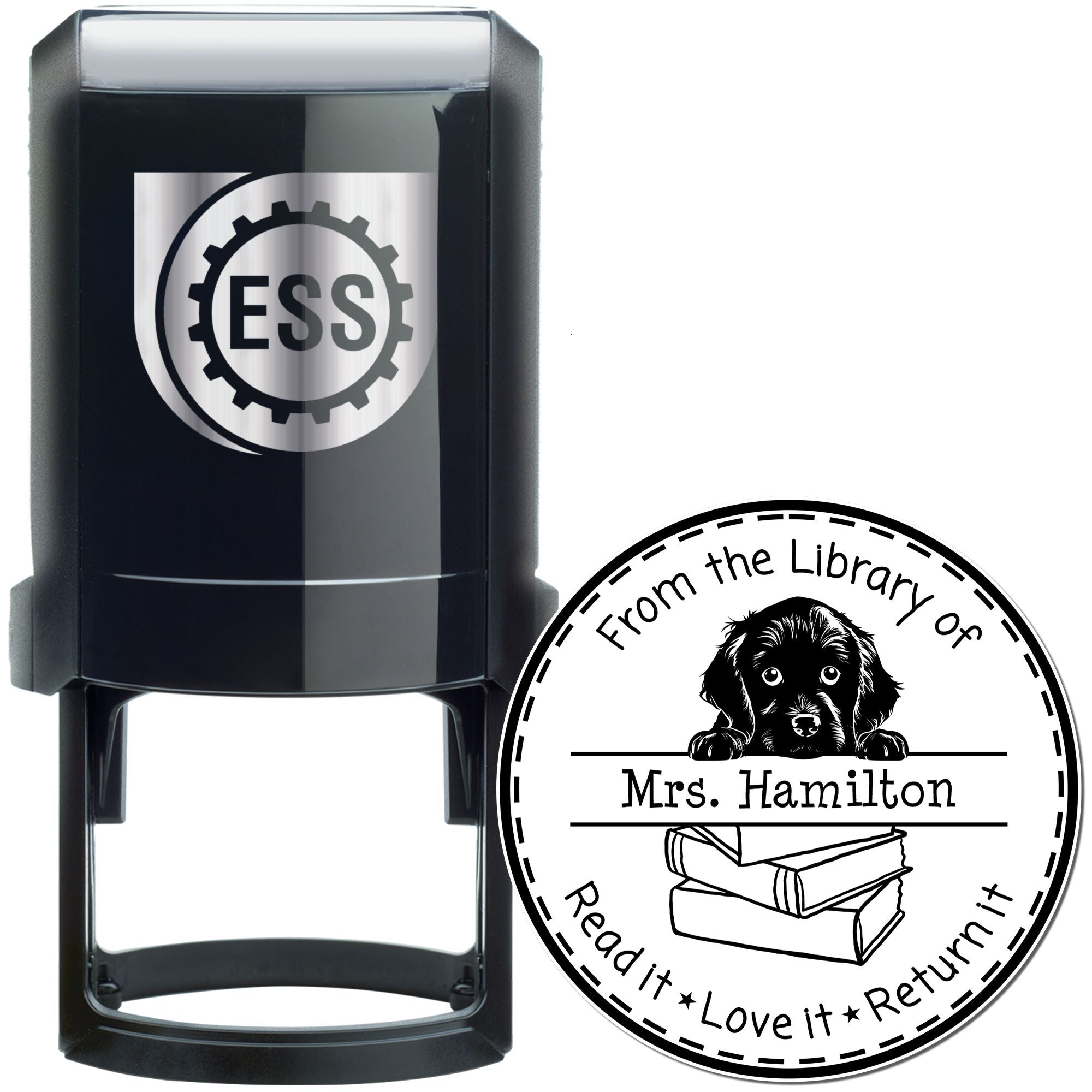 Boykin Spaniel Customizable Read It Love It Return It Customizable Stamp - Engineer Seal Stamps