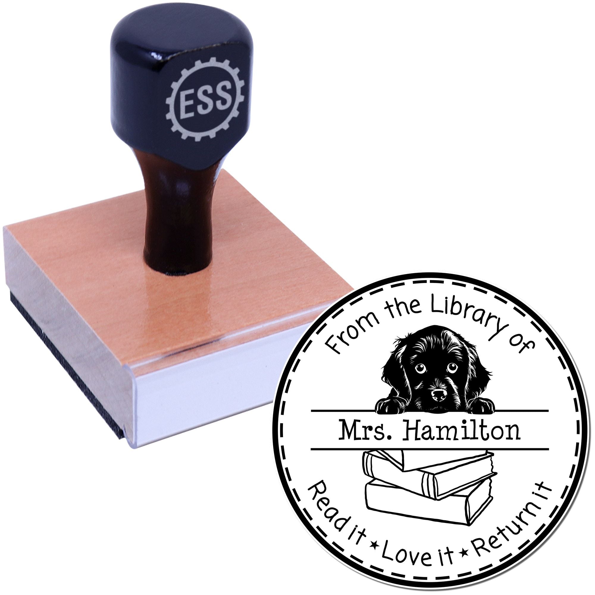 Boykin Spaniel Customized Read It Love It Return It Customizable Stamp
