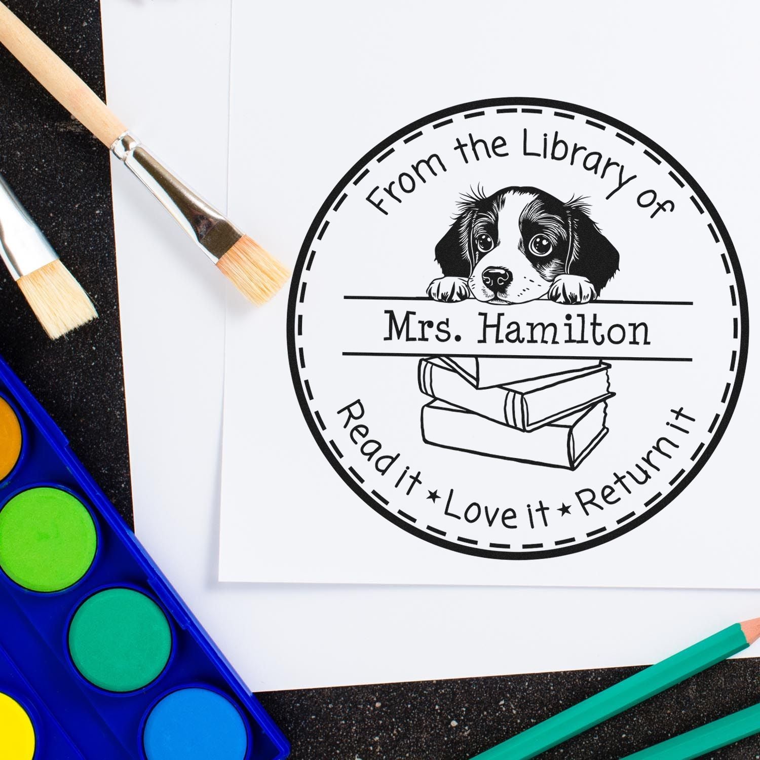 Brittany Customized Read It Love It Return It Custom Stamper - Engineer Seal Stamps