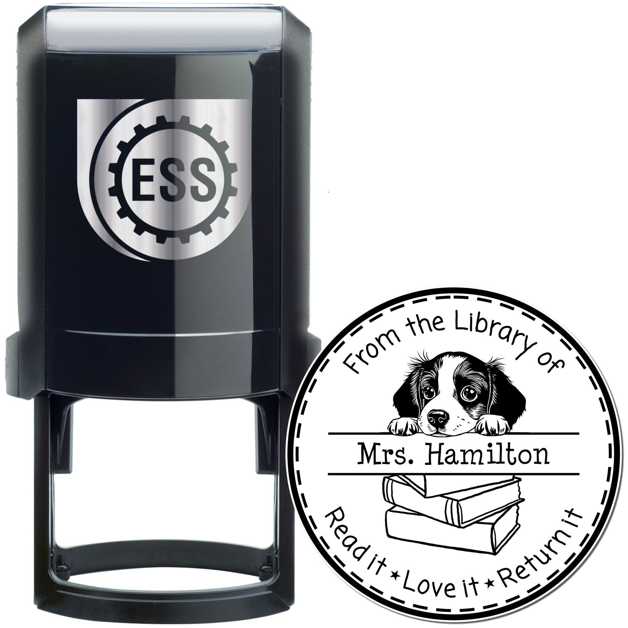 Brittany Customizable Read It Love It Return It Custom Stamper - Engineer Seal Stamps