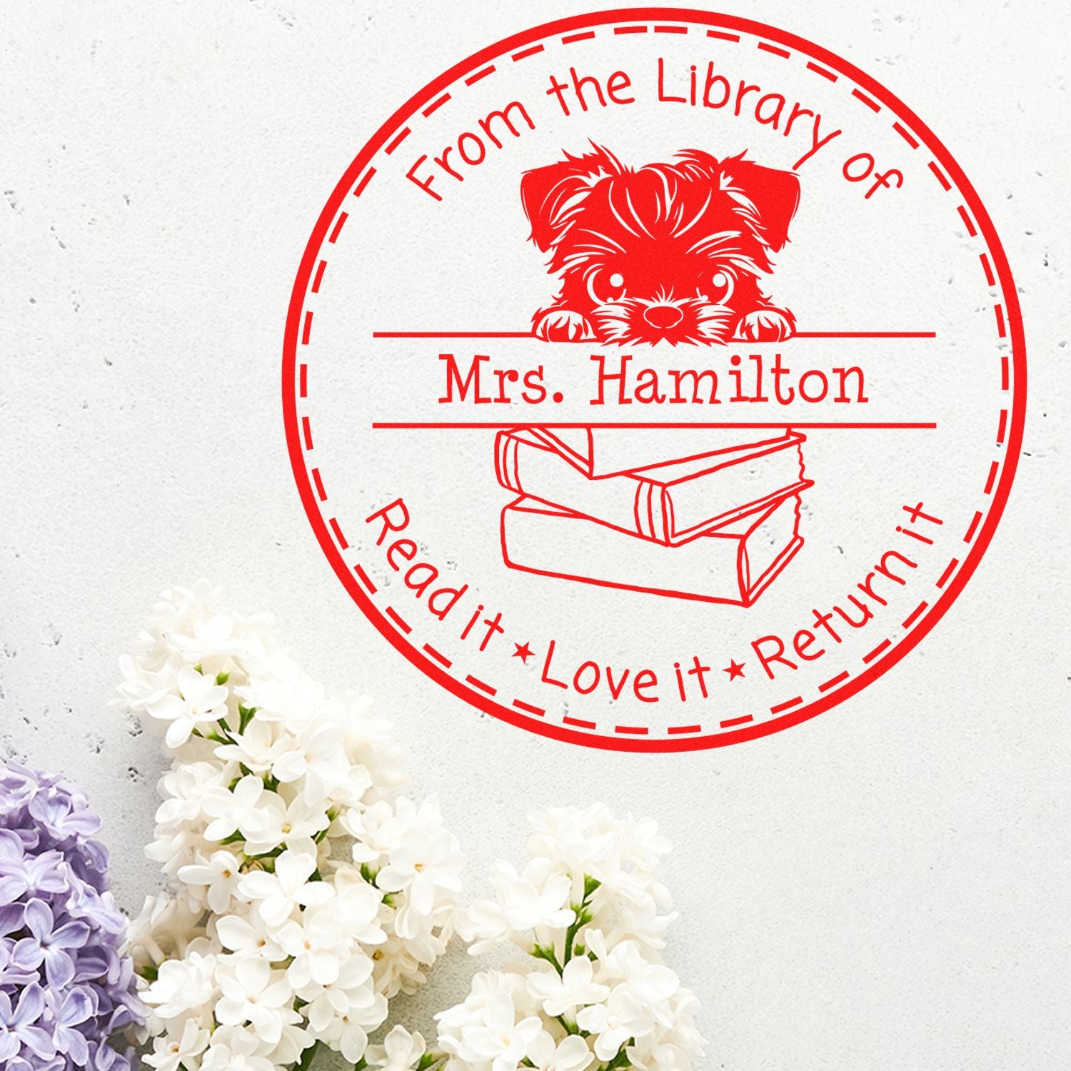 Brussels Griffon Customized Read It Love It Return It Custom Stamp