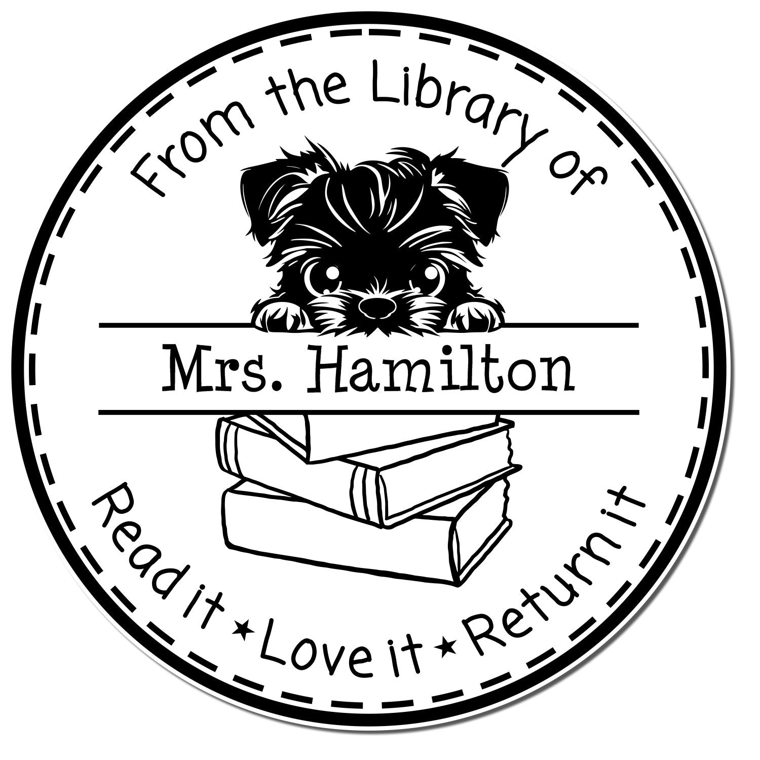 Brussels Griffon Customizable Read It Love It Return It Custom Stamp - Engineer Seal Stamps