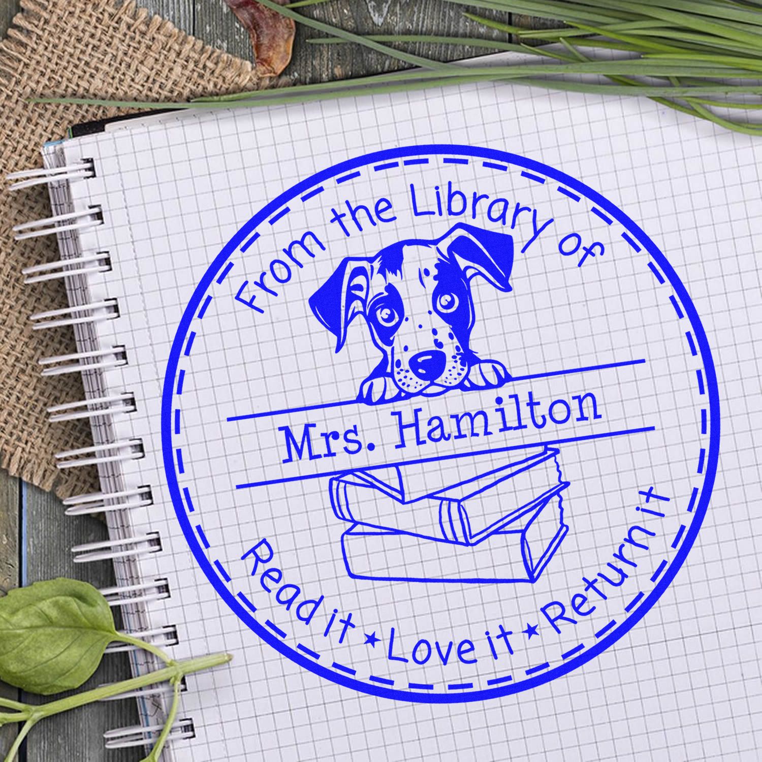 Self-Inking Catahoula Customizable Private Library Stamper - Engineer Seal Stamps