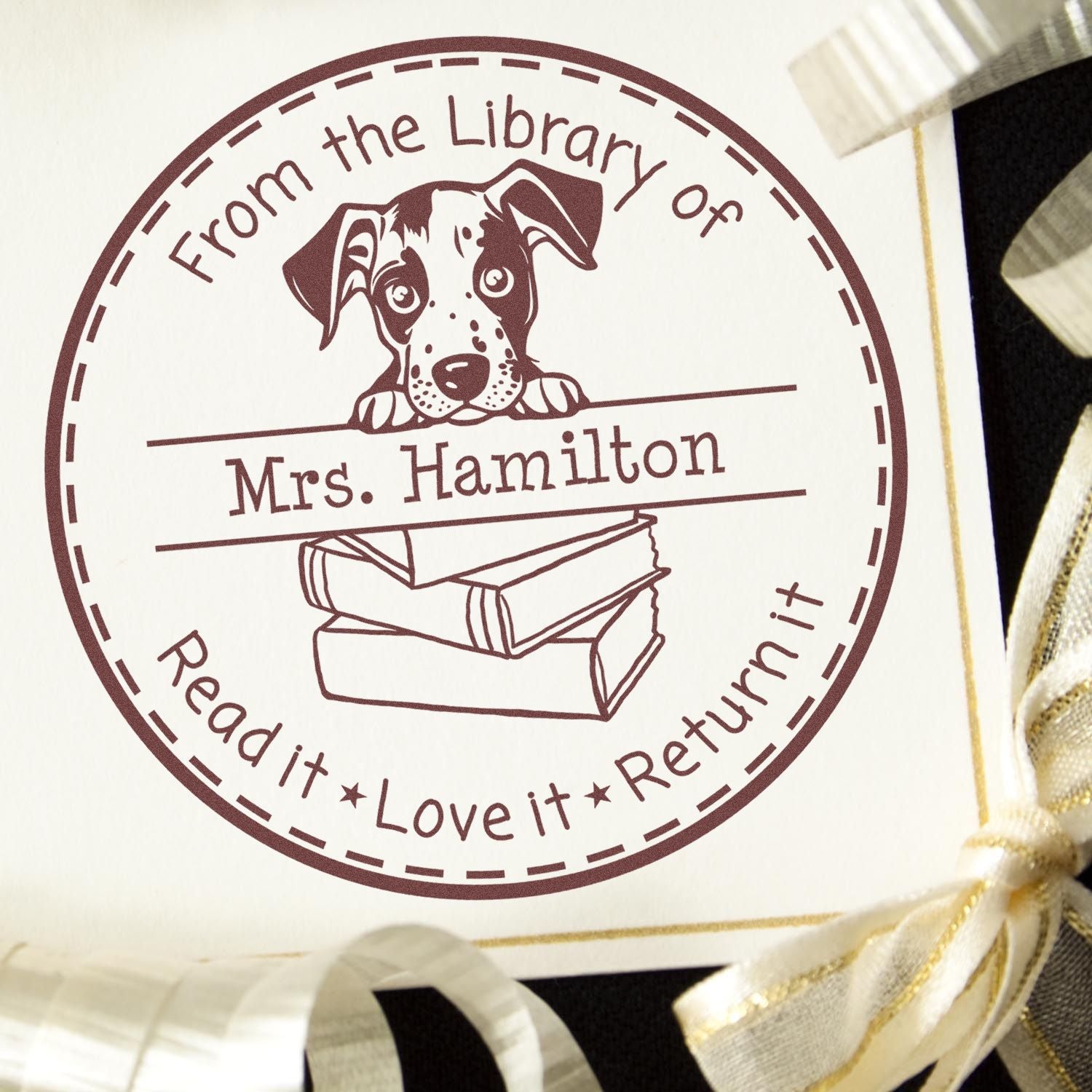 Catahoula Puppy Themed Librarian Stamper - Engineer Seal Stamps