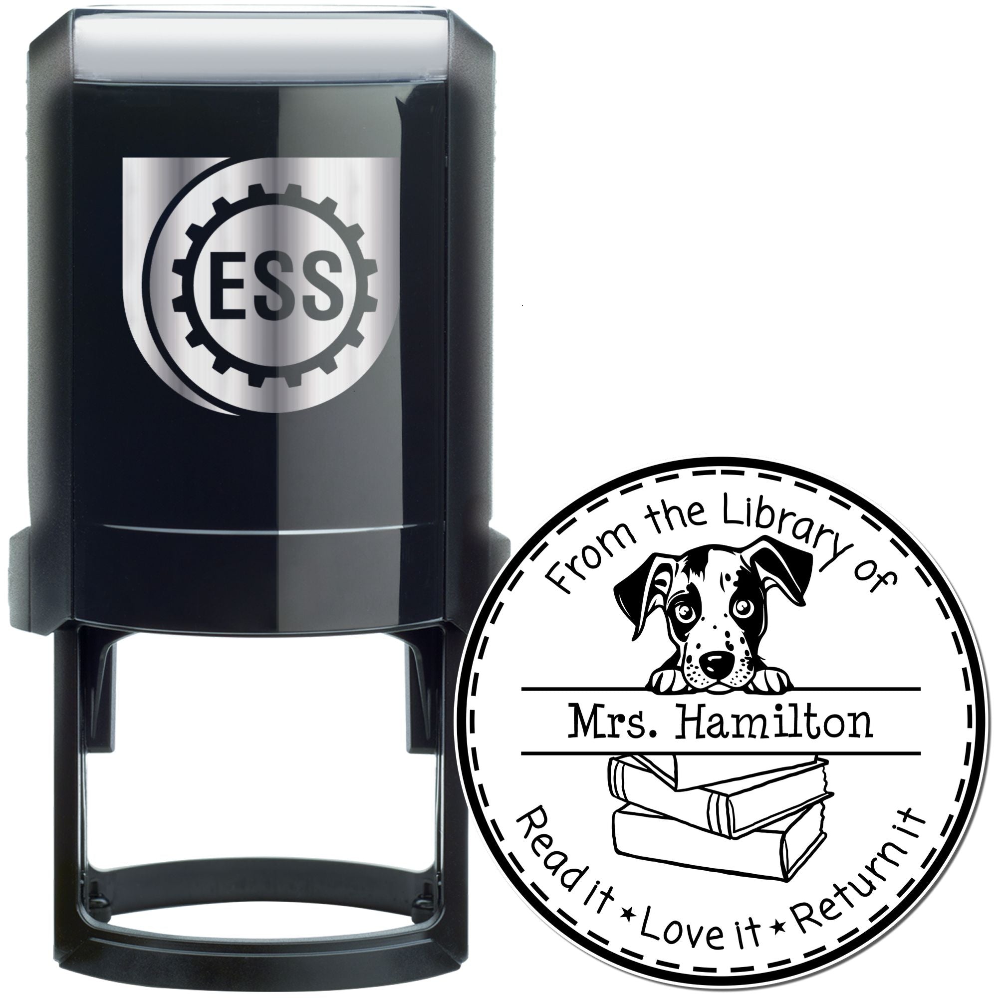 Self-Inking Catahoula Customizable Private Library Stamper - Engineer Seal Stamps
