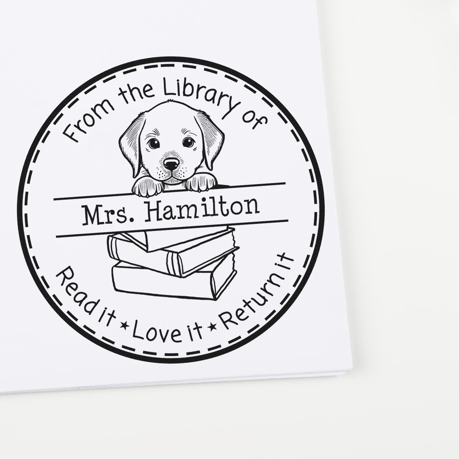 Chesapeake Bay Retriever Custom Library Name Stamper - Engineer Seal Stamps