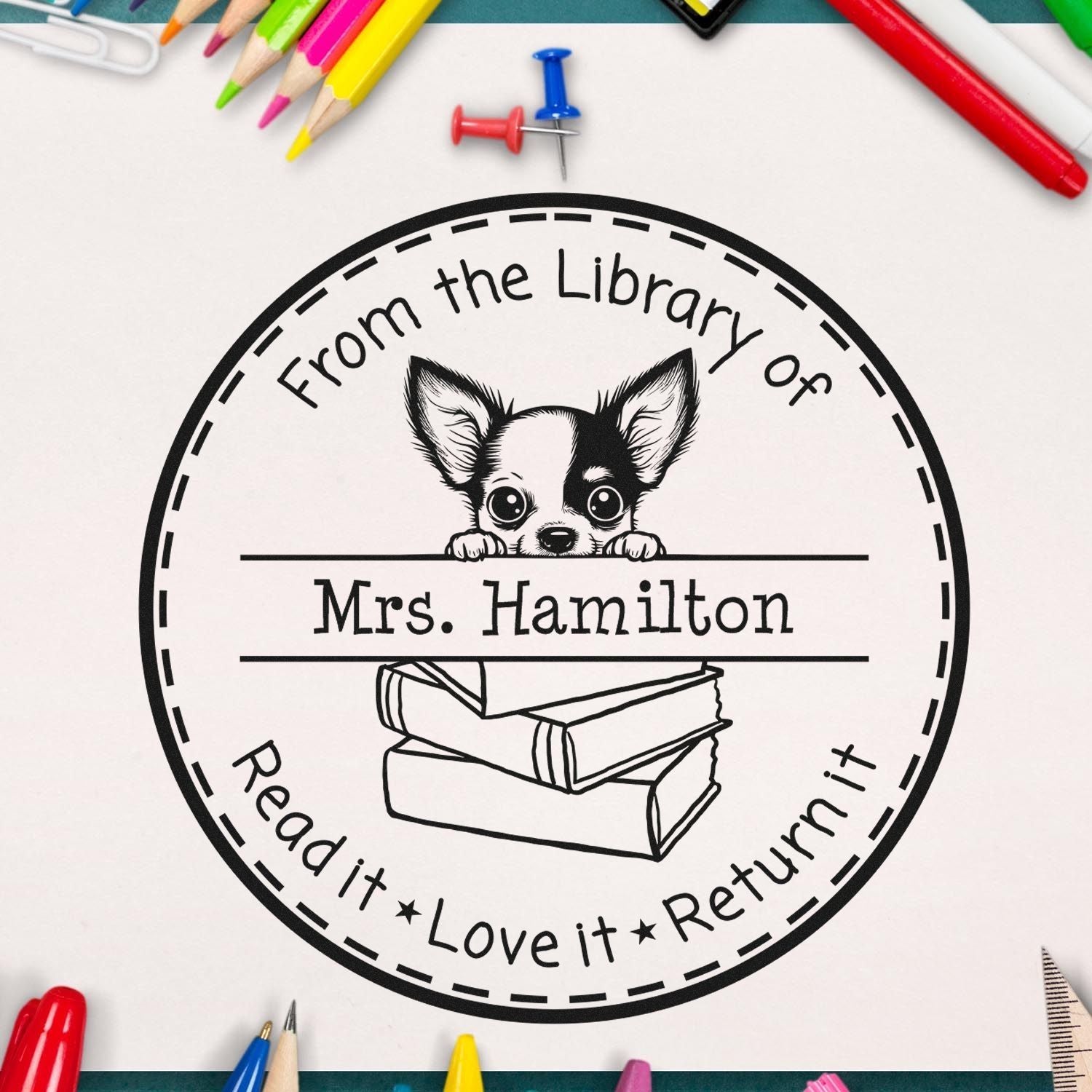 Chihuahua Puppy Themed Learning Enthusiast Stamp - Engineer Seal Stamps