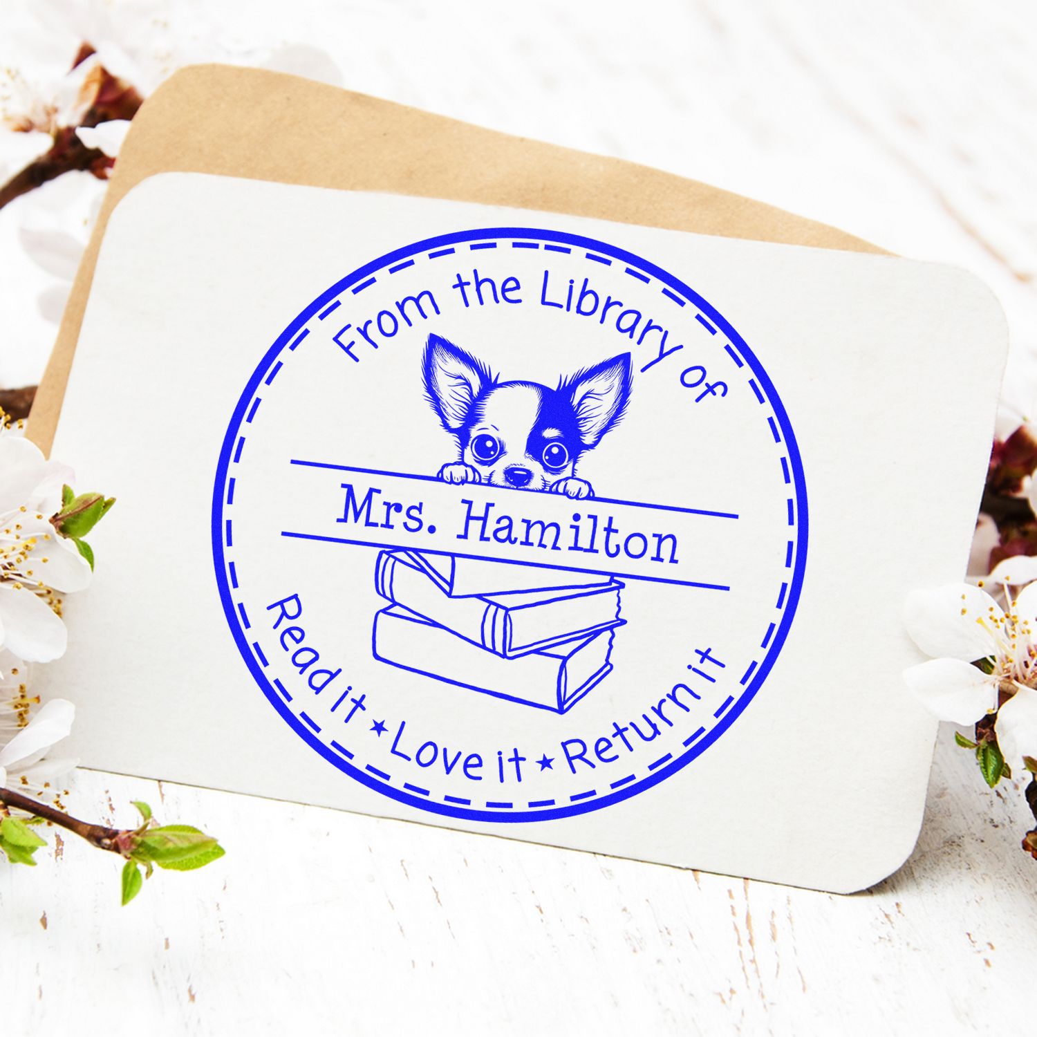 Chihuahua Customized Library Name Stamp - Engineer Seal Stamps