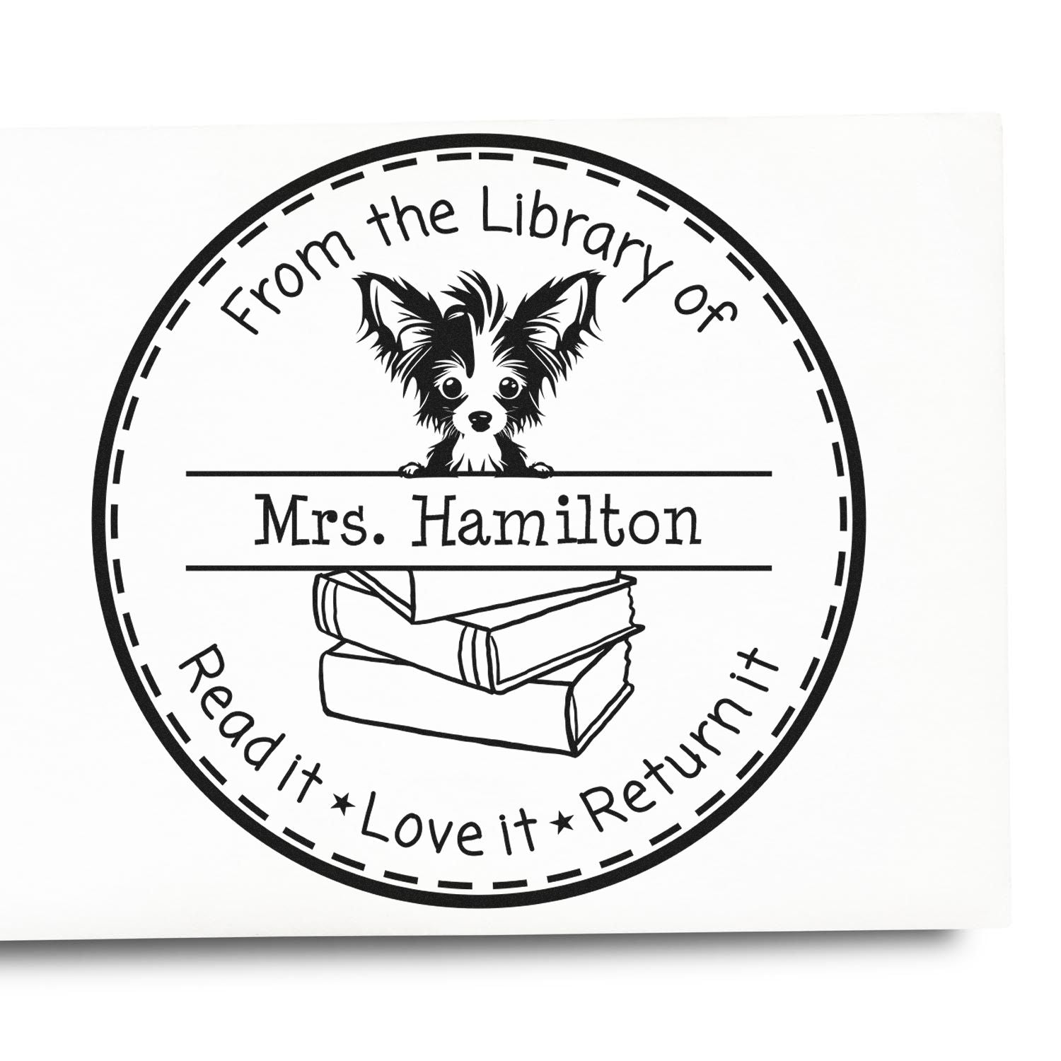 Self-Inking Chinese Crested Customizable Library Book Stamper - Engineer Seal Stamps