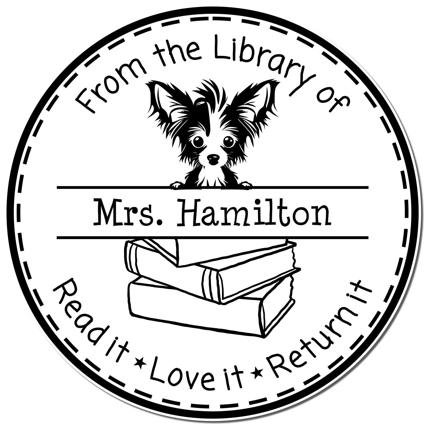 Self-Inking Chinese Crested Customizable Library Book Stamper - Engineer Seal Stamps