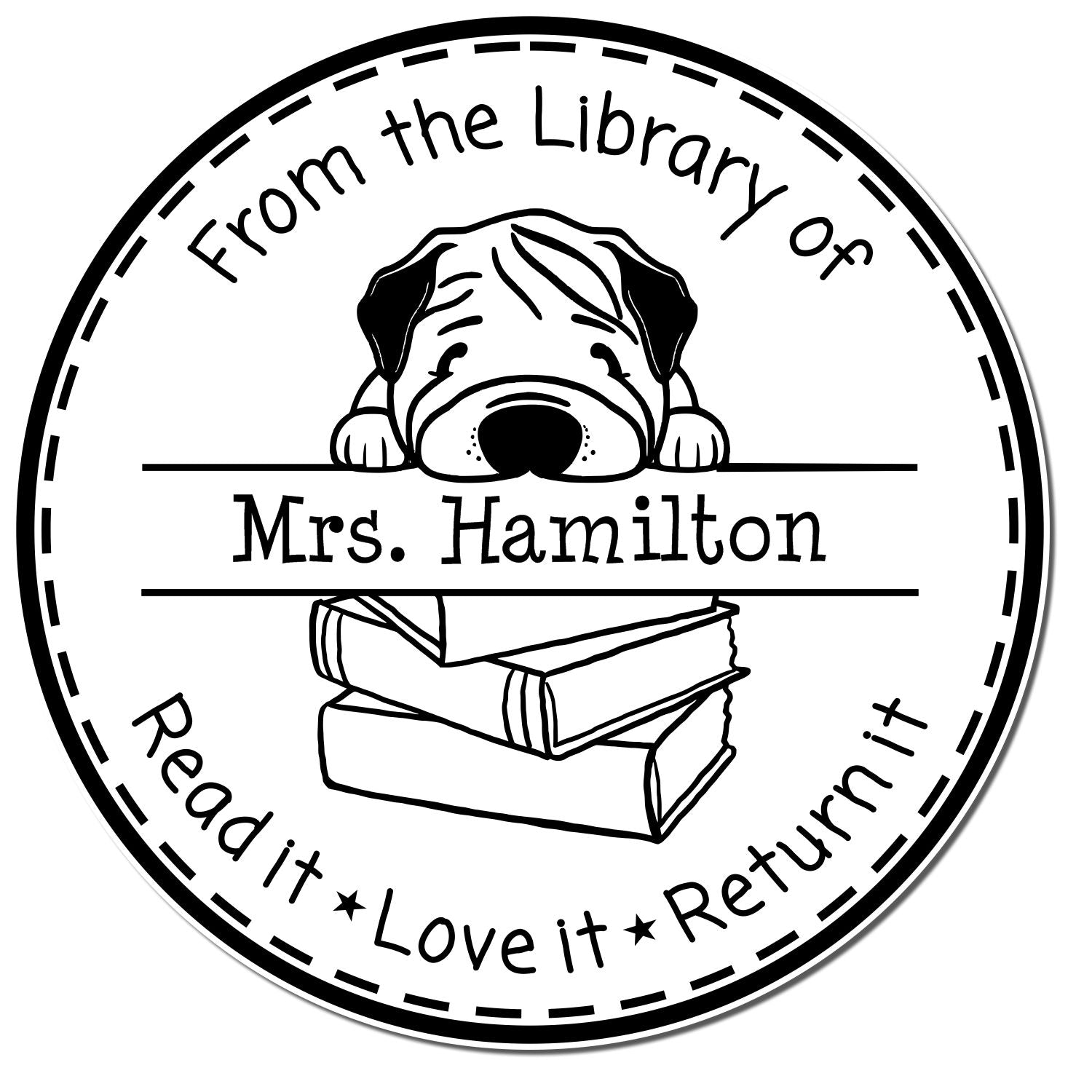 Chinese Shar Pei Puppy Themed Homework Hero Stamp - Engineer Seal Stamps