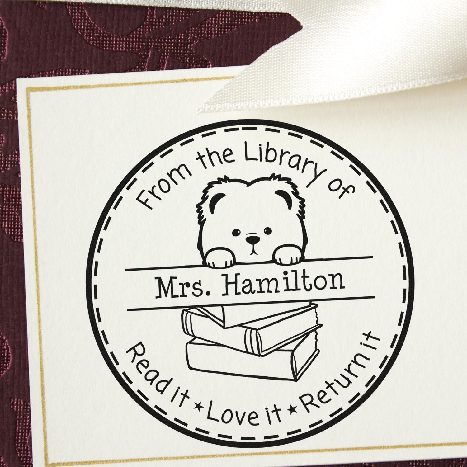 Self-Inking Chow Chow Customizable Librarian Stamper - Engineer Seal Stamps