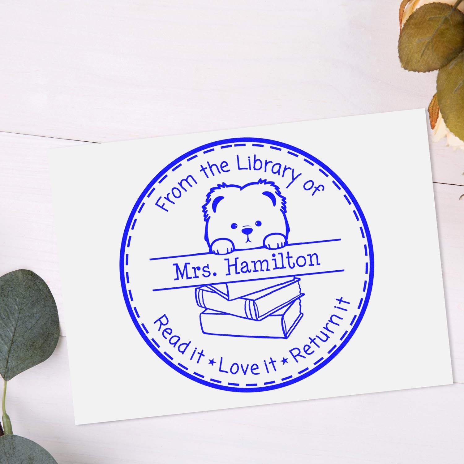 Chow Chow Puppy Themed Home Library Stamper - Engineer Seal Stamps