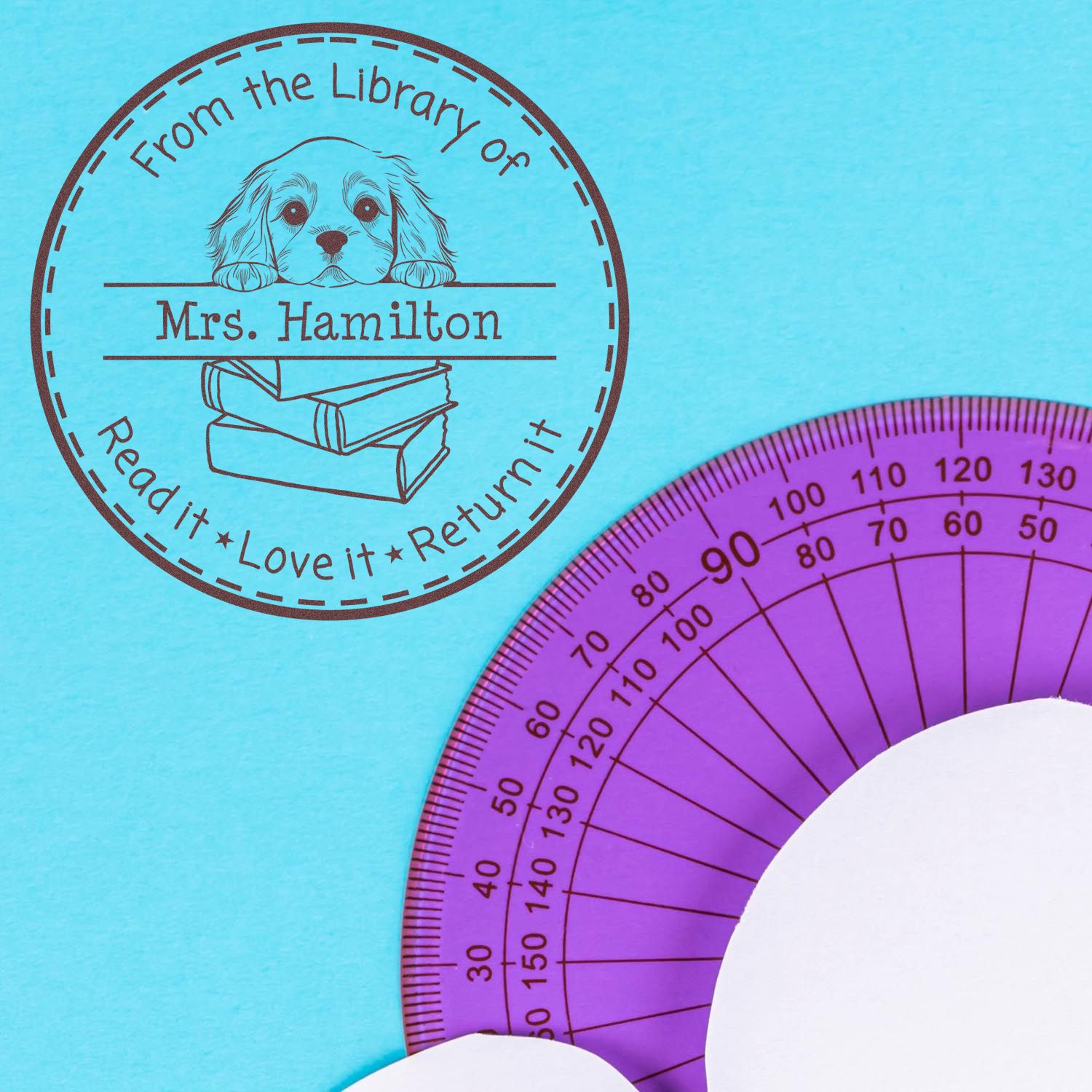 Self-Inking Cocker Spaniel Customizable Learning Enthusiast Stamper - Engineer Seal Stamps