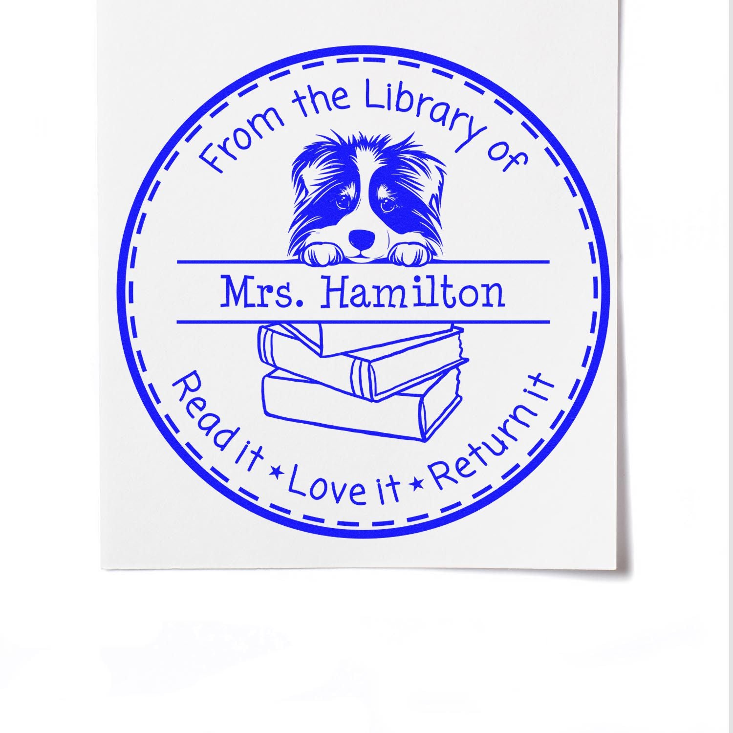 Self-Inking Collie Customizable Learning Enthusiast Stamp - Engineer Seal Stamps