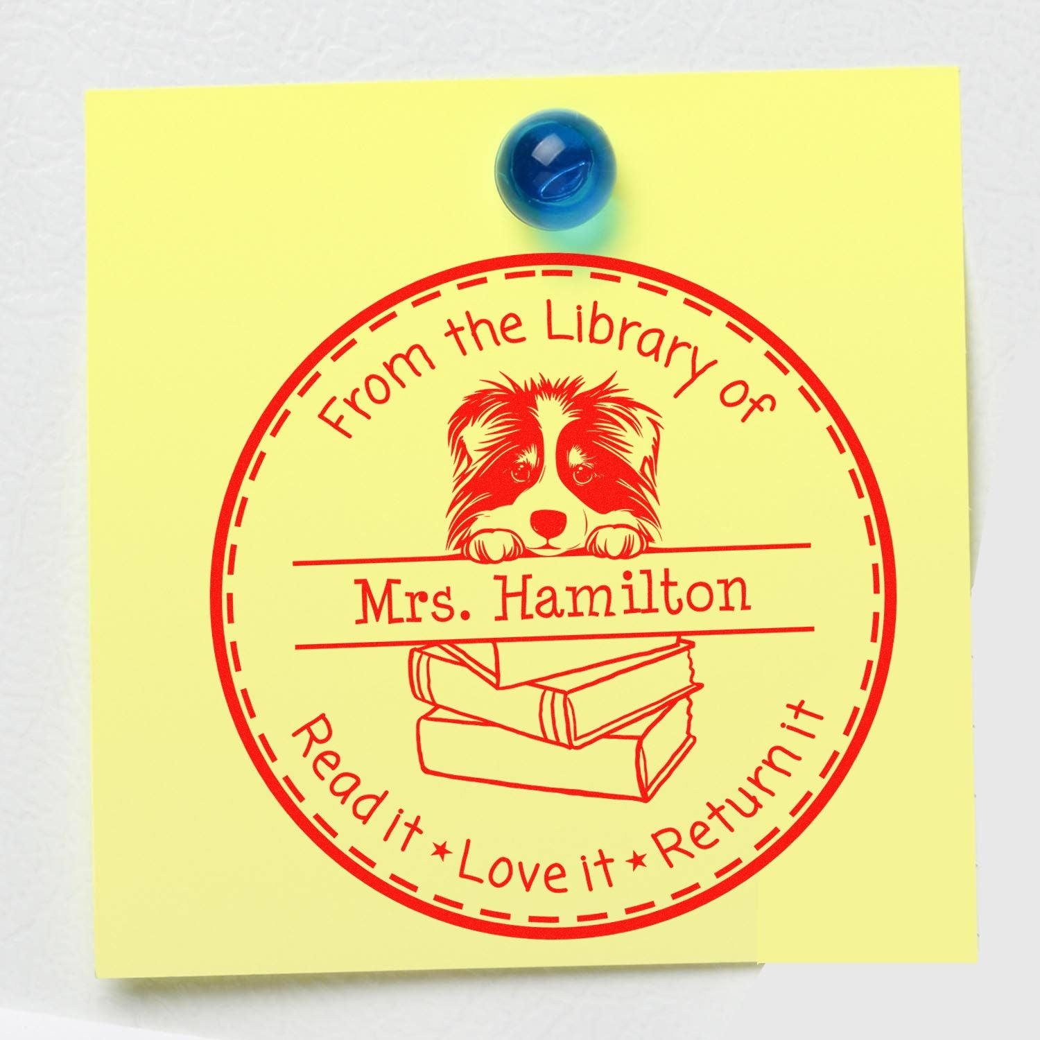 Self-Inking Collie Customizable Learning Enthusiast Stamp - Engineer Seal Stamps