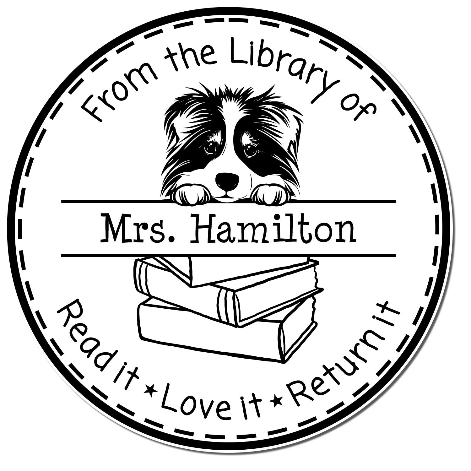 Collie Puppy Themed From The Classroom Of Stamp - Engineer Seal Stamps