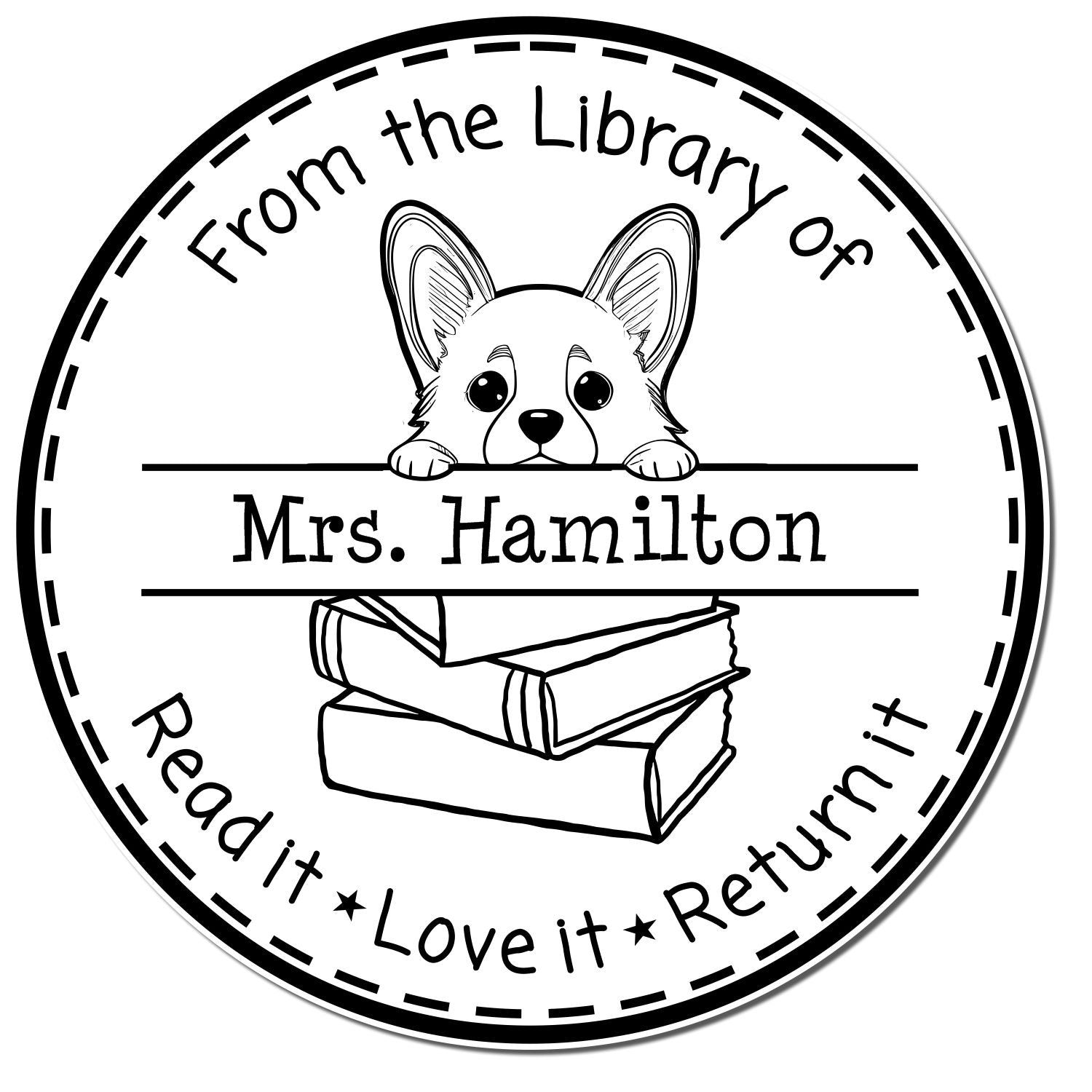 Self-Inking Corgi Customizable Homework Hero Stamper - Engineer Seal Stamps