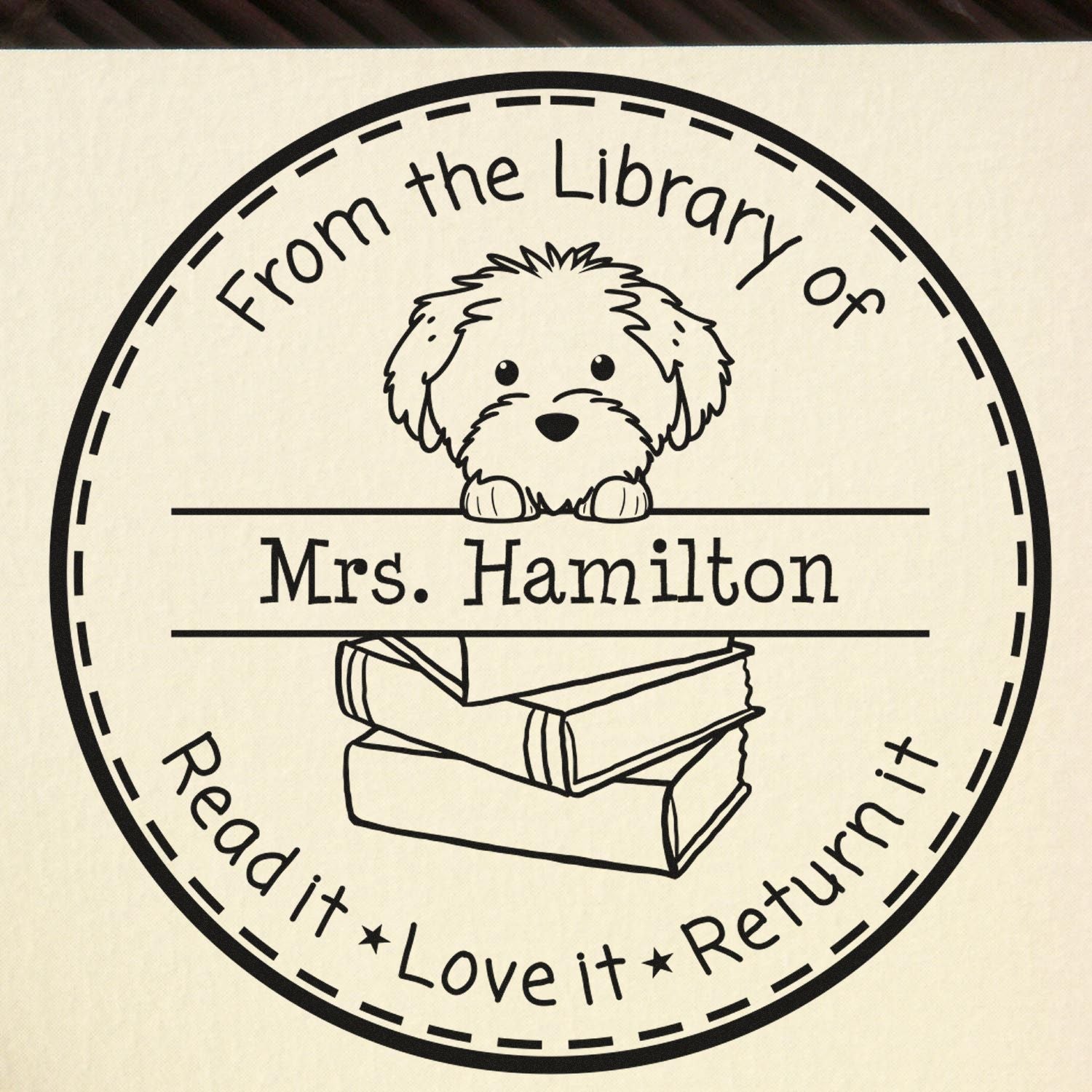 Self-Inking Cotton De Tulear Customizable Homework Hero Stamp - Engineer Seal Stamps